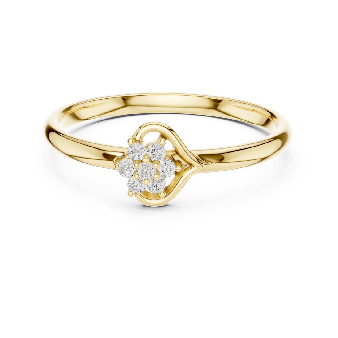 Gold Radiant Morning Blossom Elegance Band Ring Right View