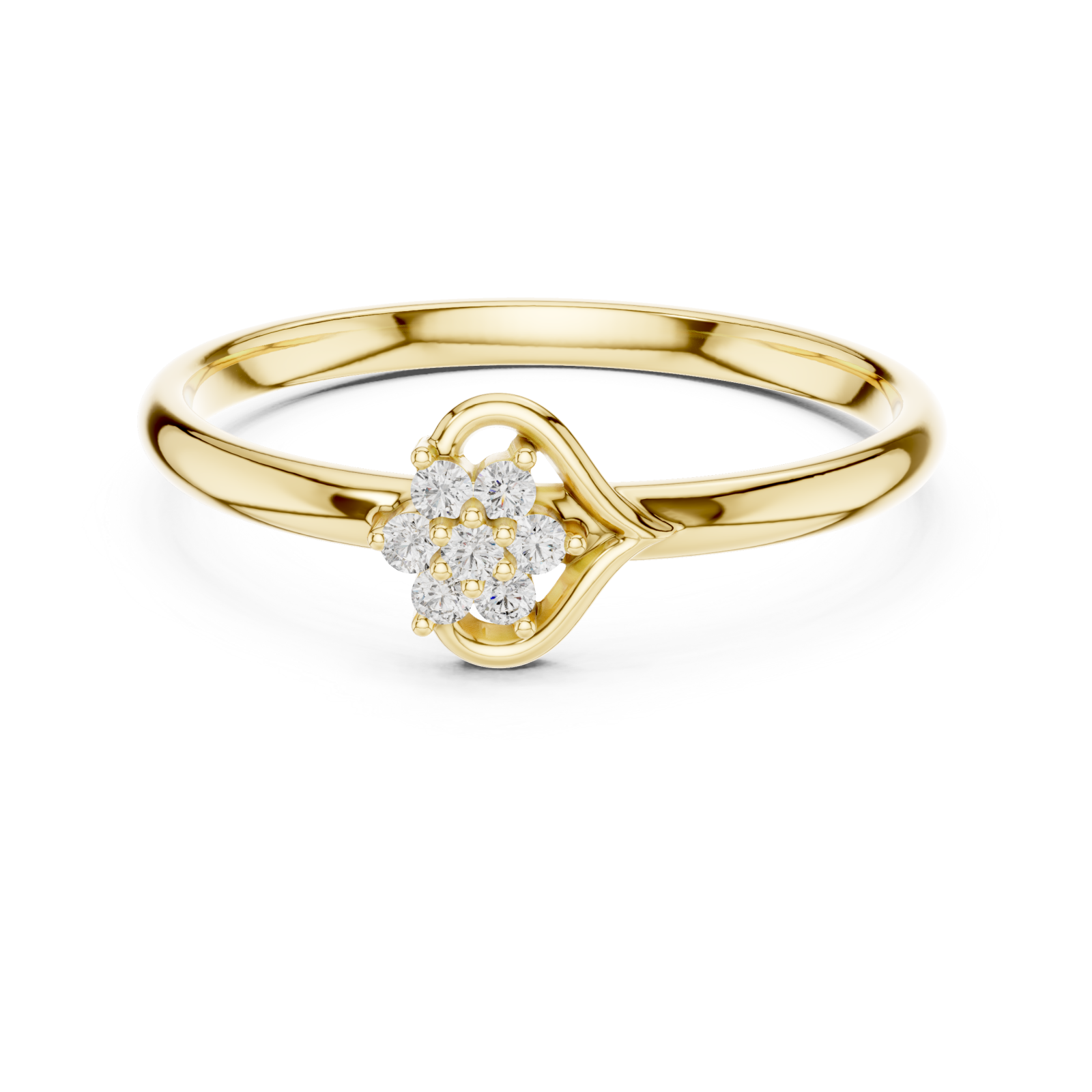  Gold Radiant Morning Blossom Elegance Band Ring Front View