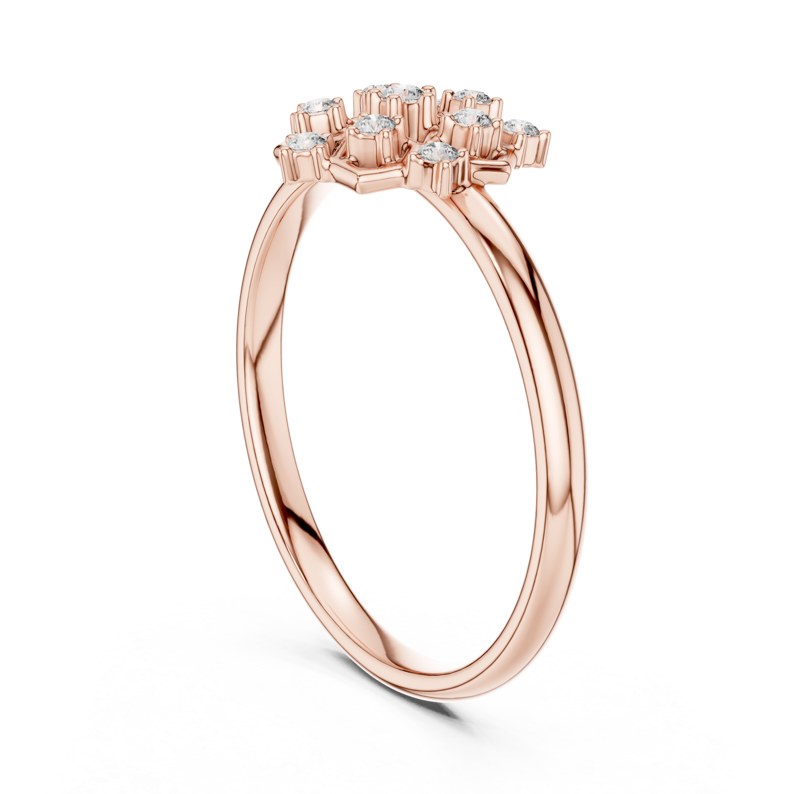  Rose Gold Celestial Blossom Cluster Ring Left View
