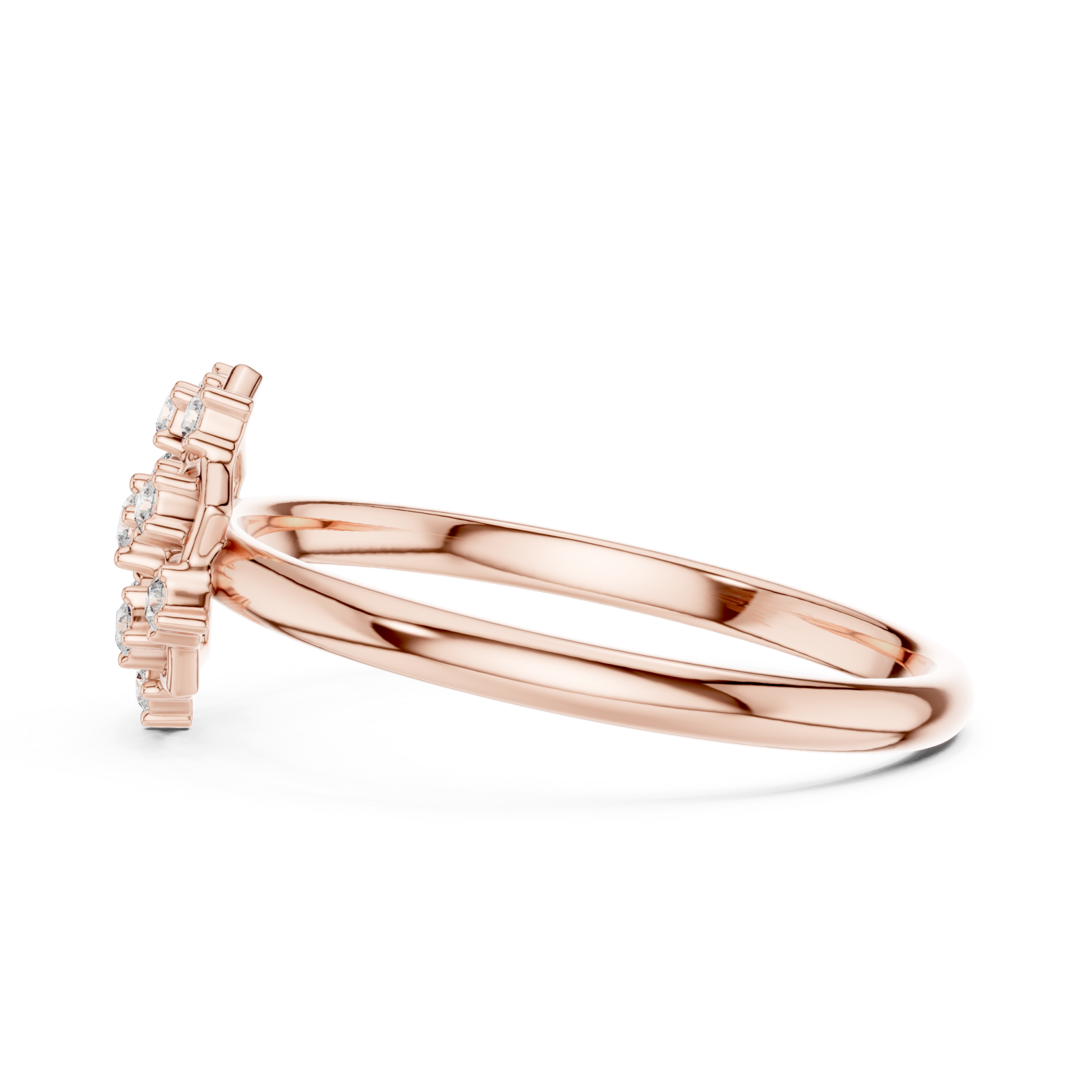  Rose Gold Celestial Blossom Cluster Ring Side View