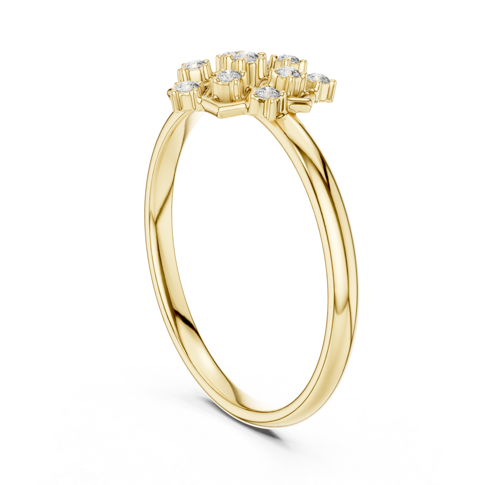  Gold Celestial Blossom Cluster Ring Left View