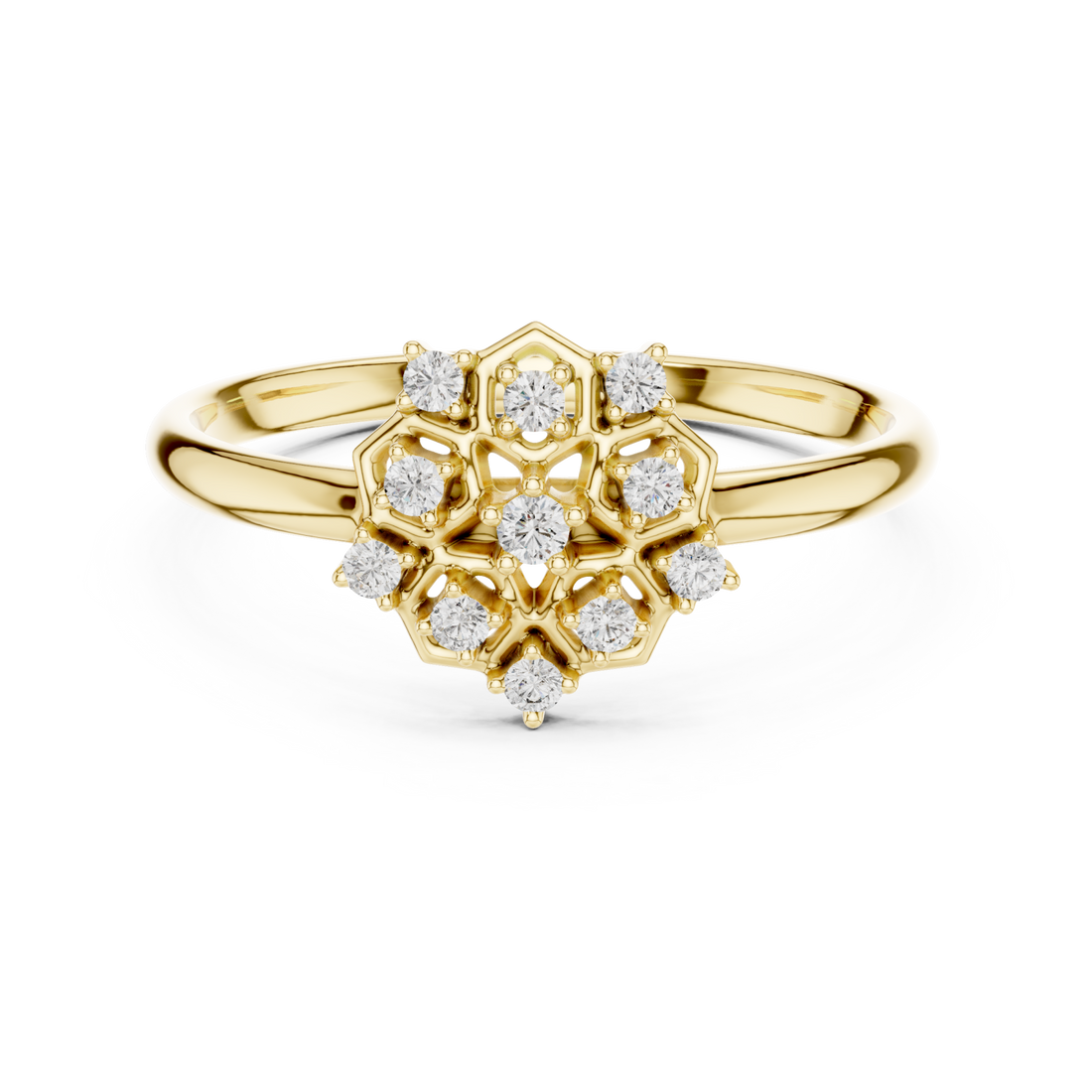 Gold Celestial Blossom Cluster Ring Right View