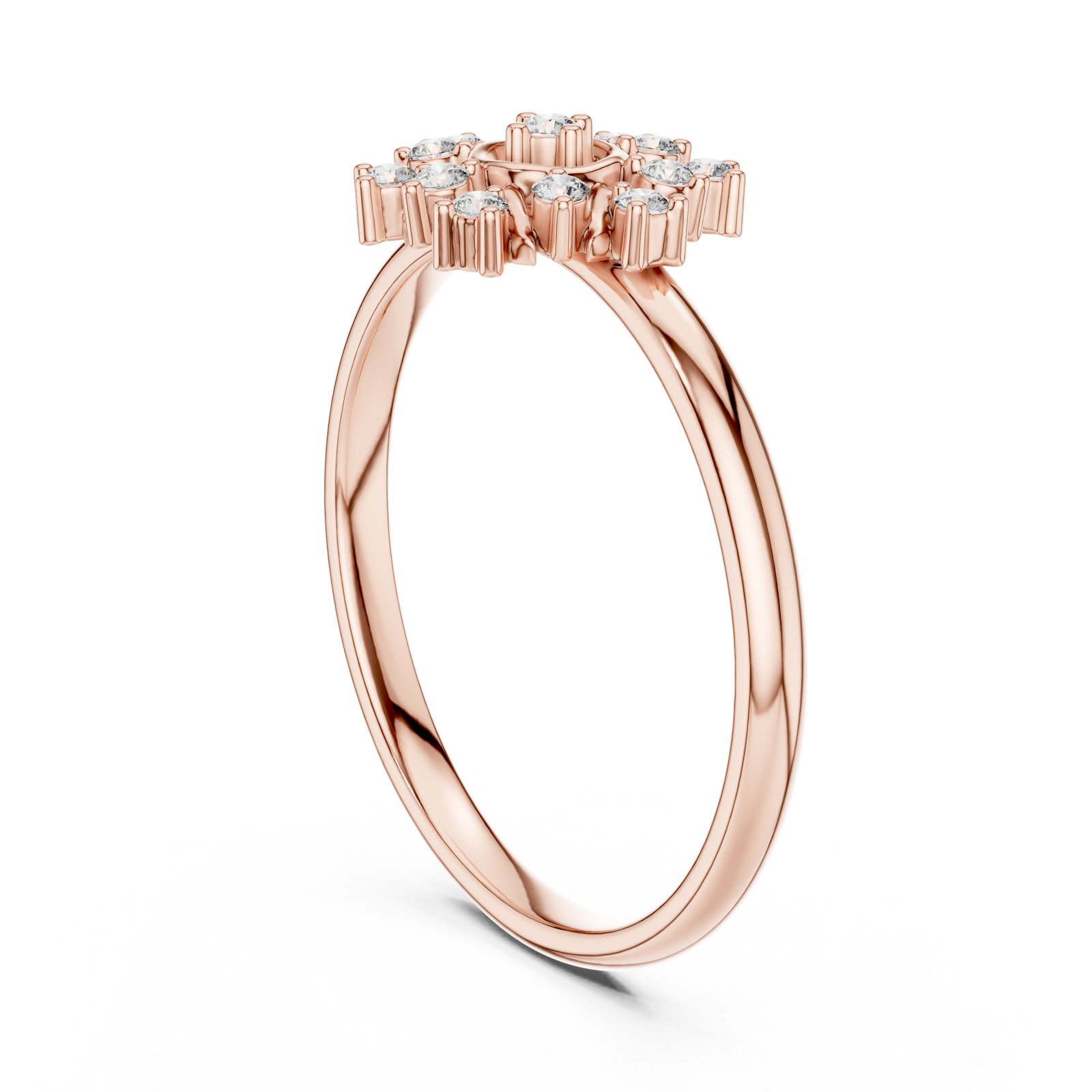  Rose Gold Secret Garden Radiance Bloom Ring Left View