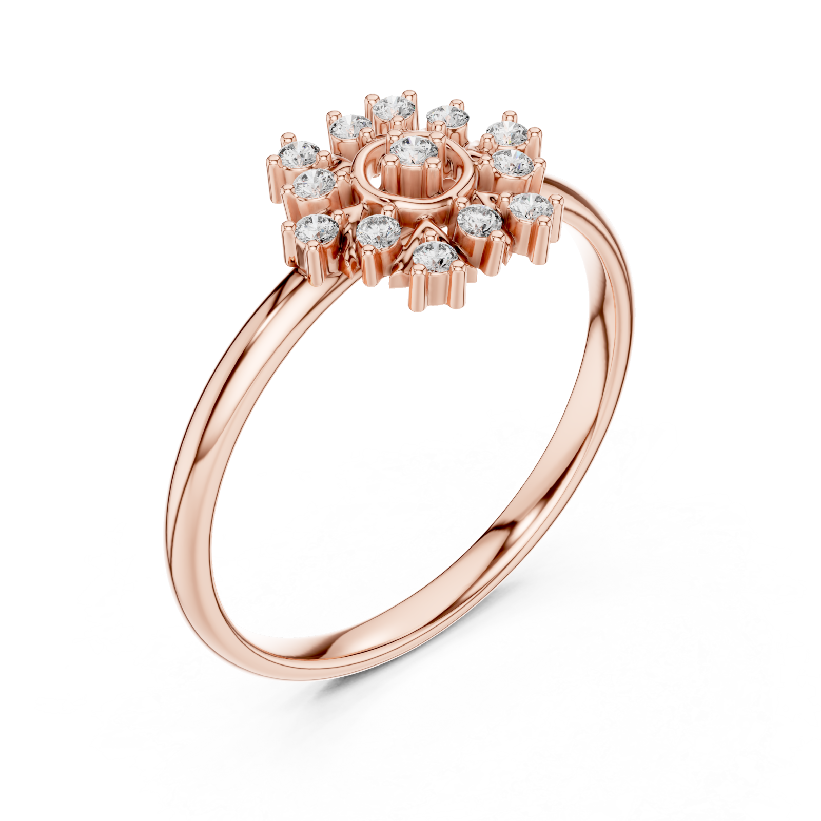  Rose Gold Secret Garden Radiance Bloom Ring Right View