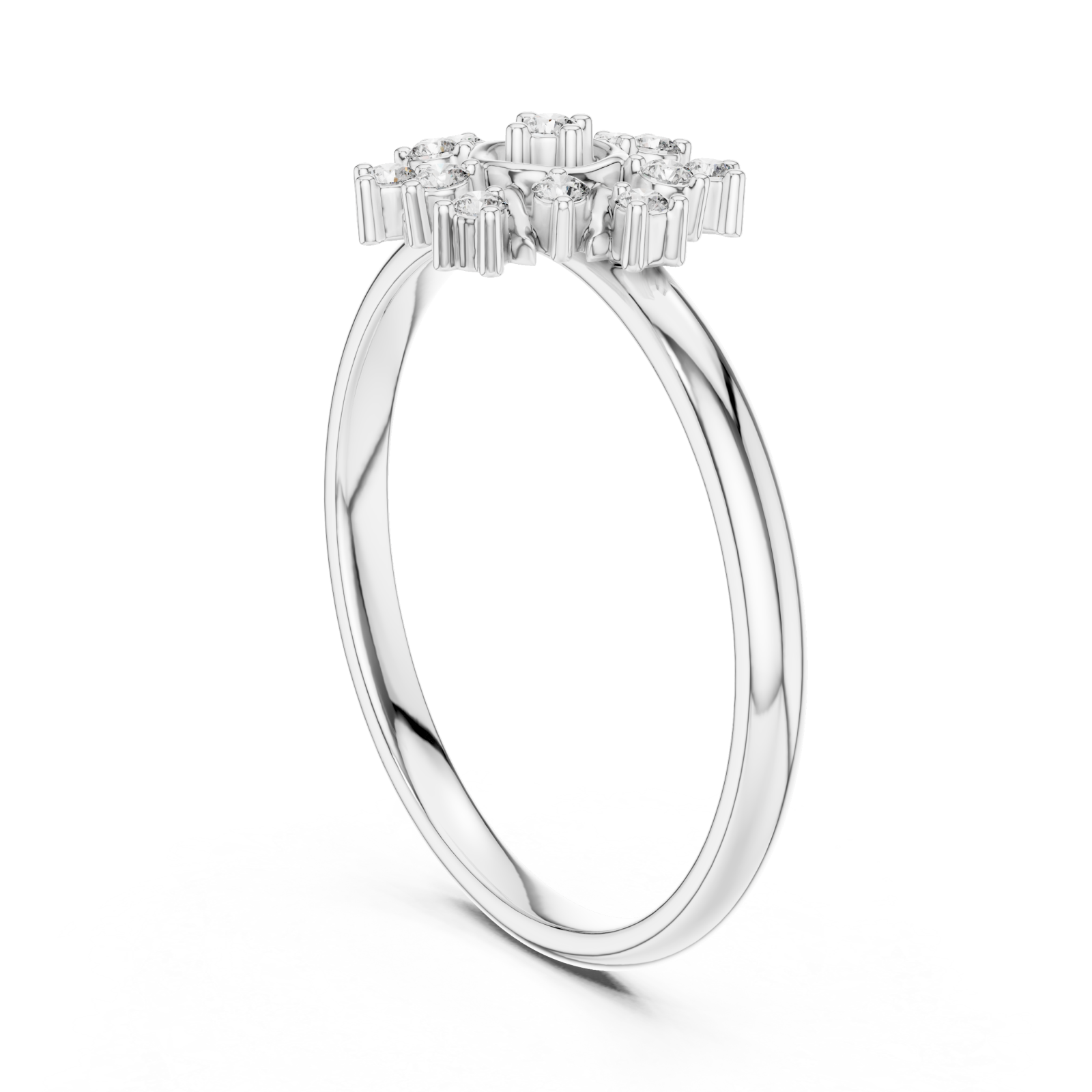  White Gold Secret Garden Radiance Bloom Ring Left View
