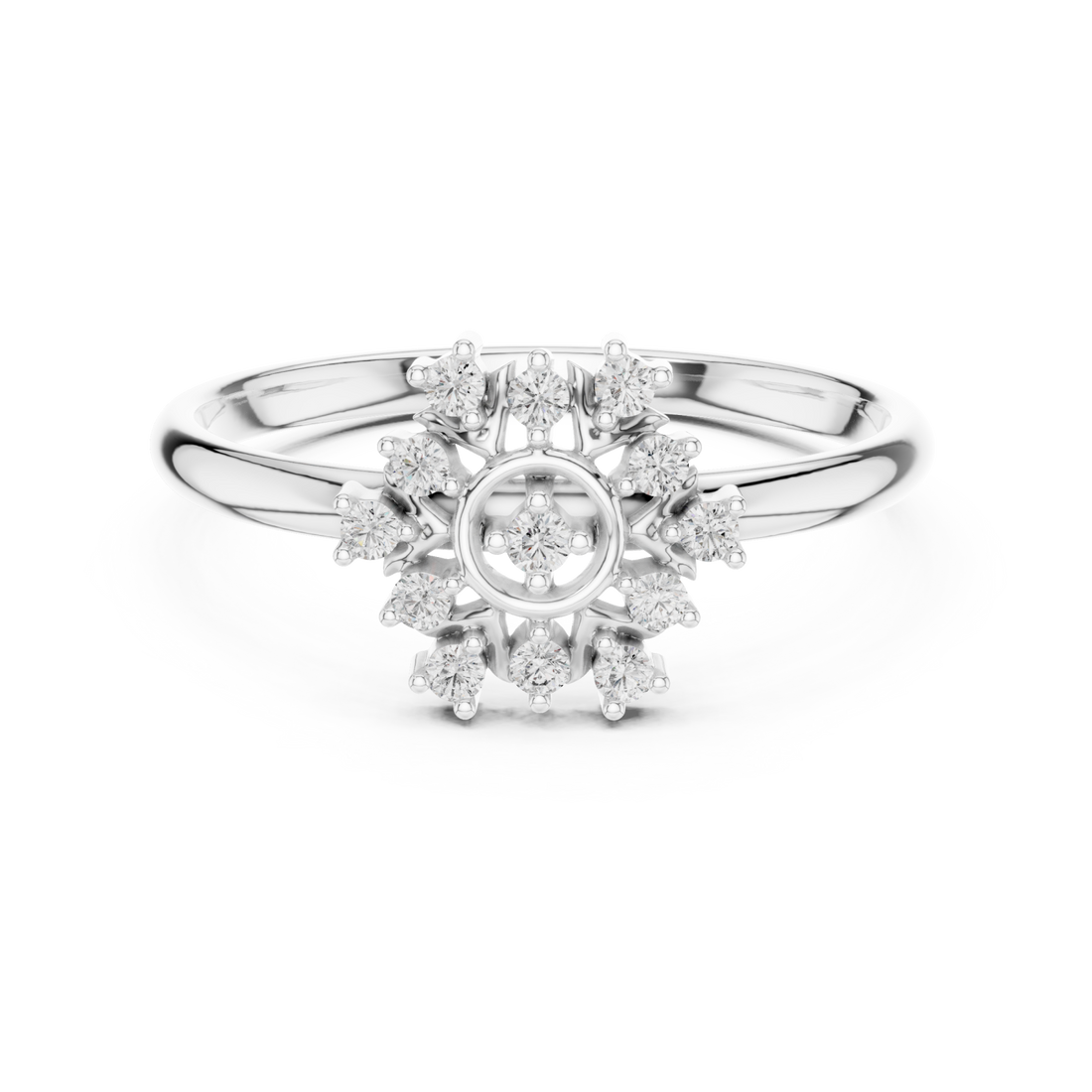  White Gold Secret Garden Radiance Bloom Ring Right View