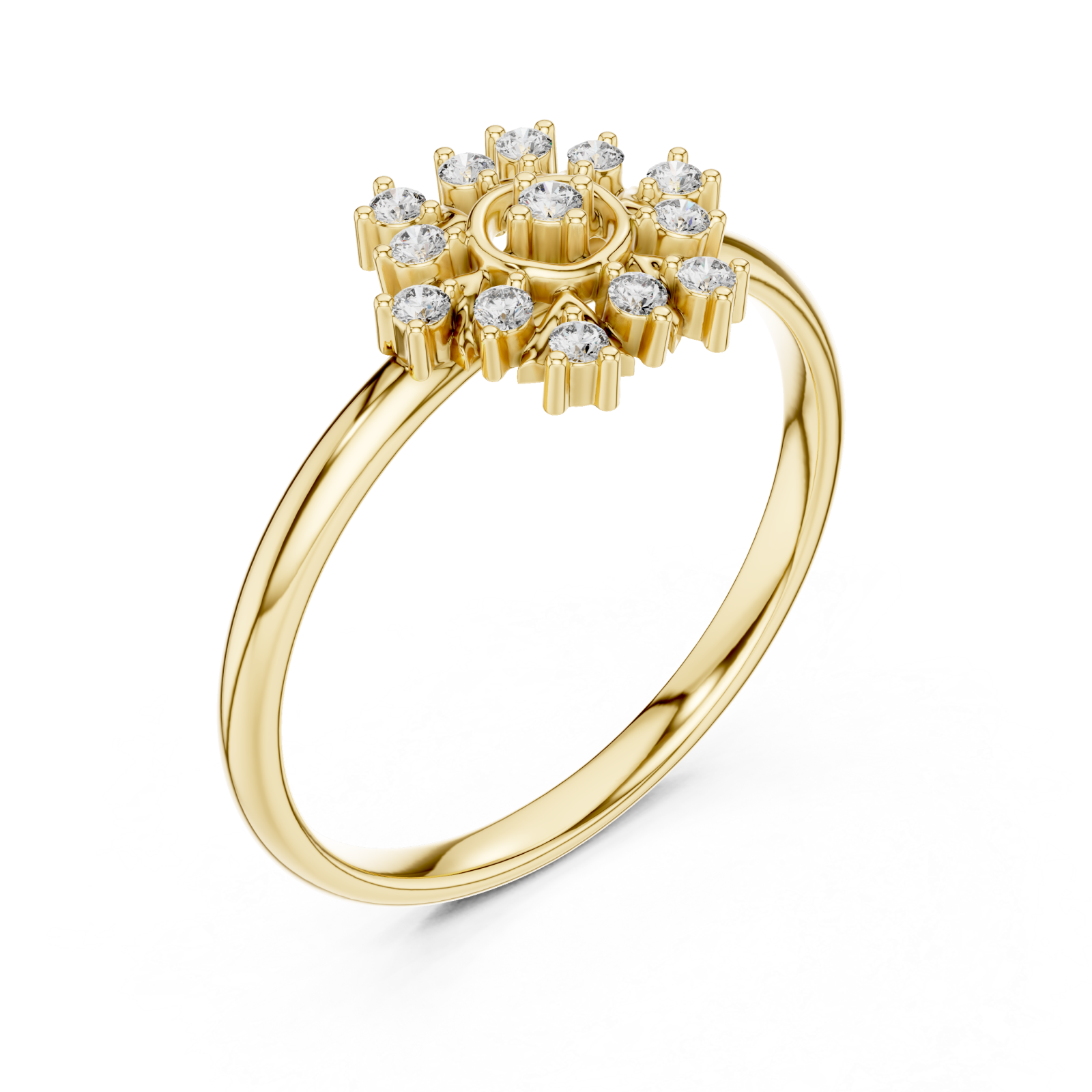Gold Secret Garden Radiance Bloom Ring Right View