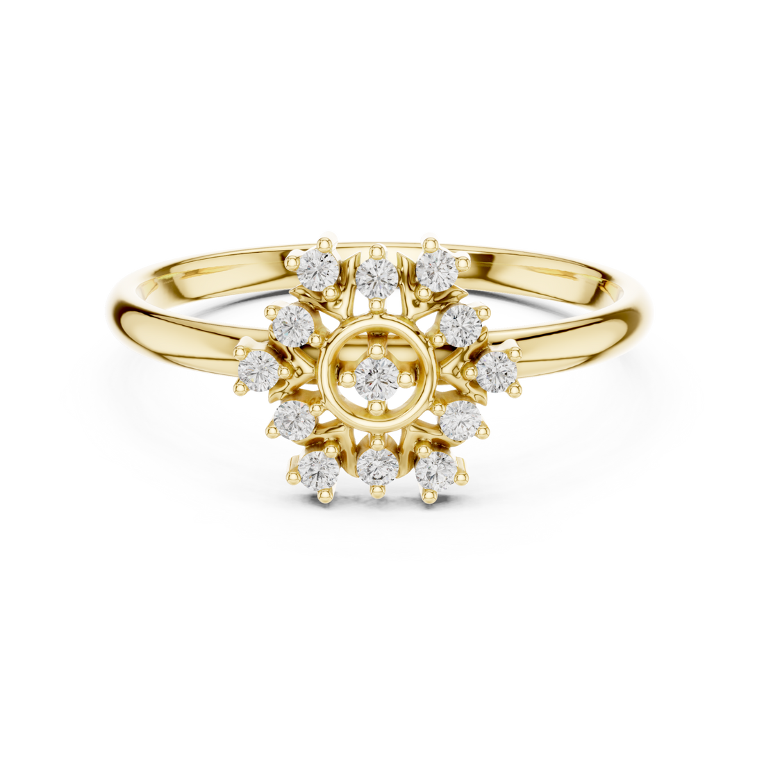 Gold Secret Garden Radiance Bloom Ring Right View