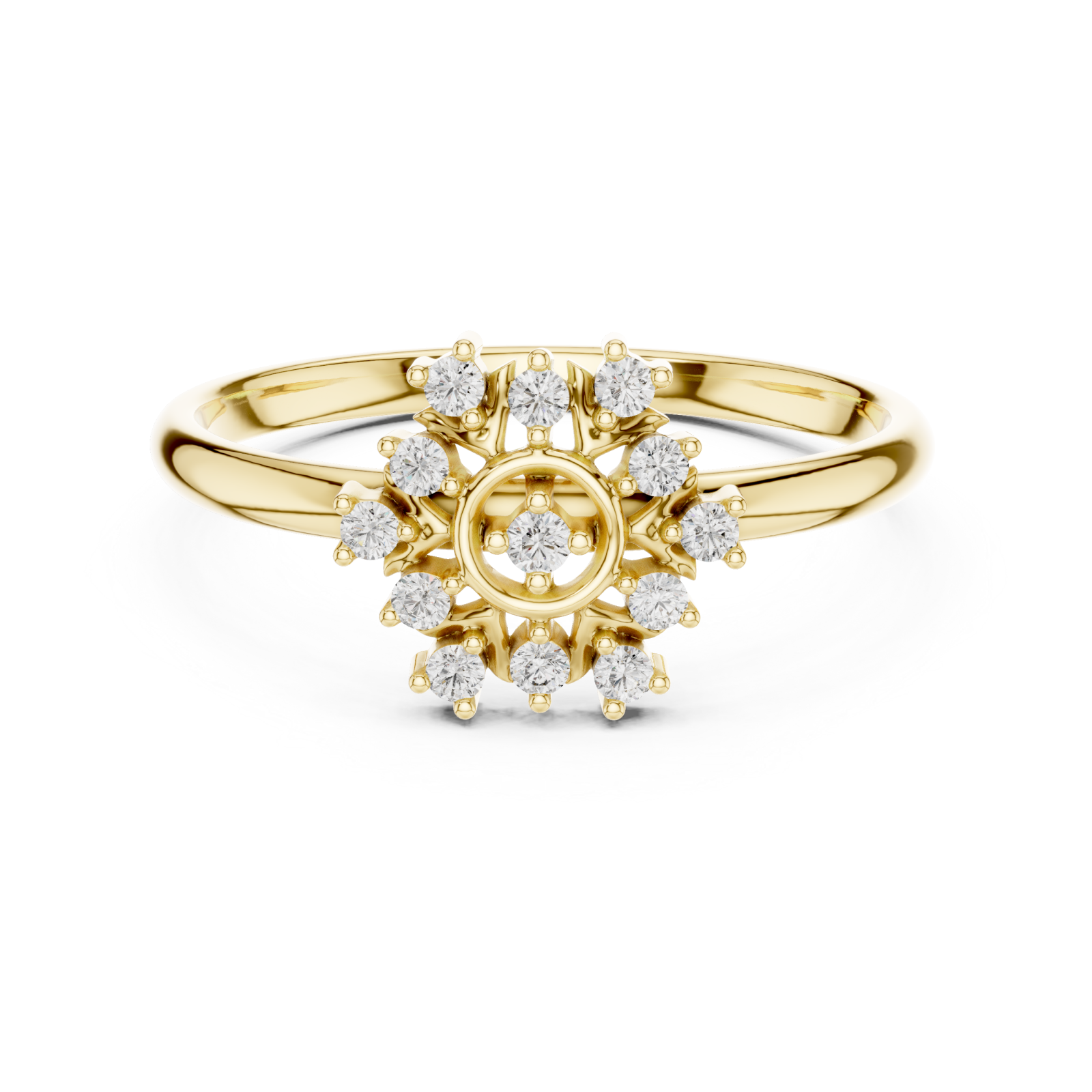 Gold Secret Garden Radiance Bloom Ring Front View