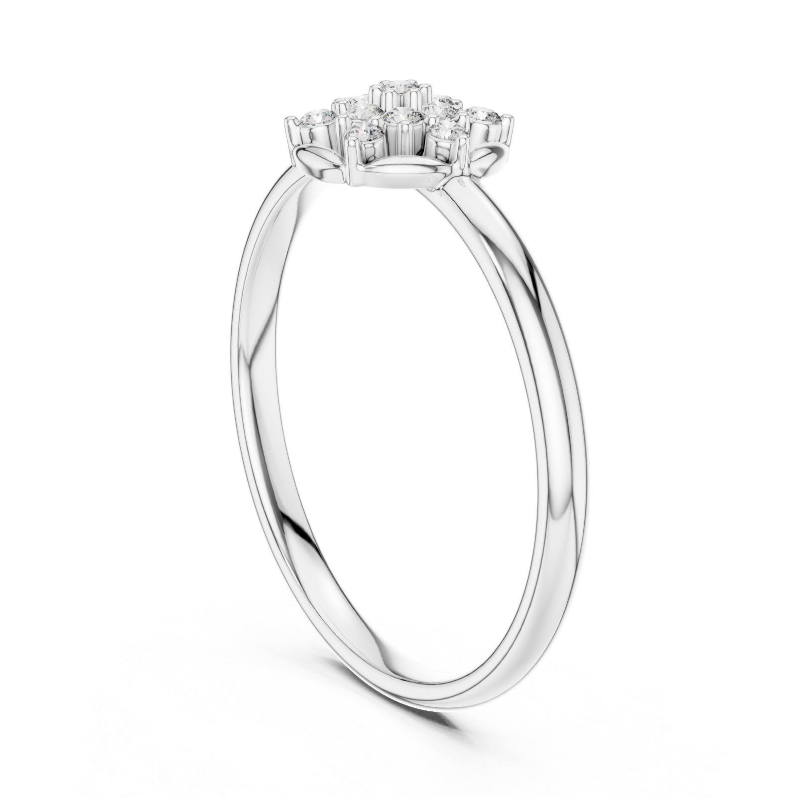  White Gold Enchanted Ever-Petal Solitaire Ring Left View