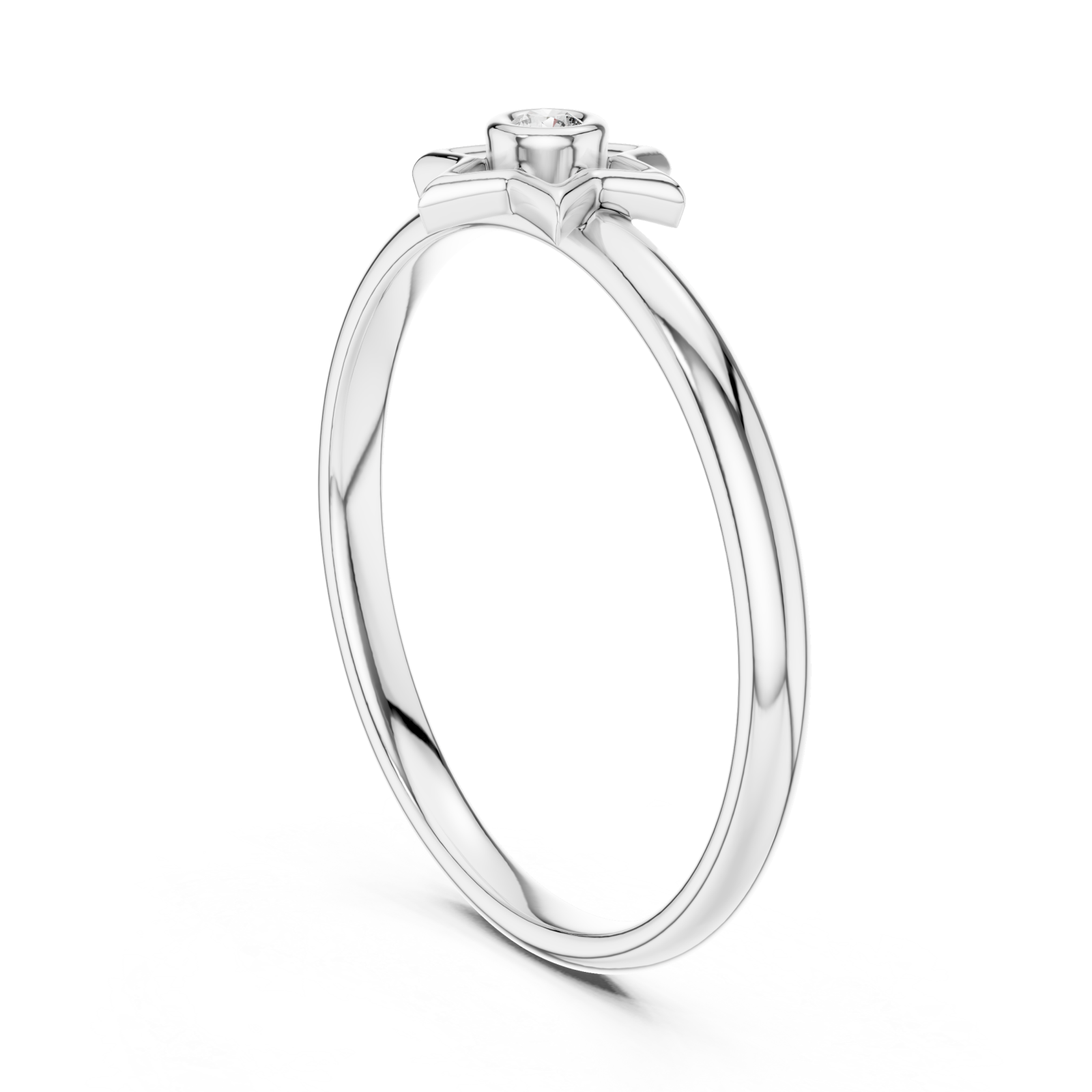  White Gold Celestial Spark Radiance Band Left View