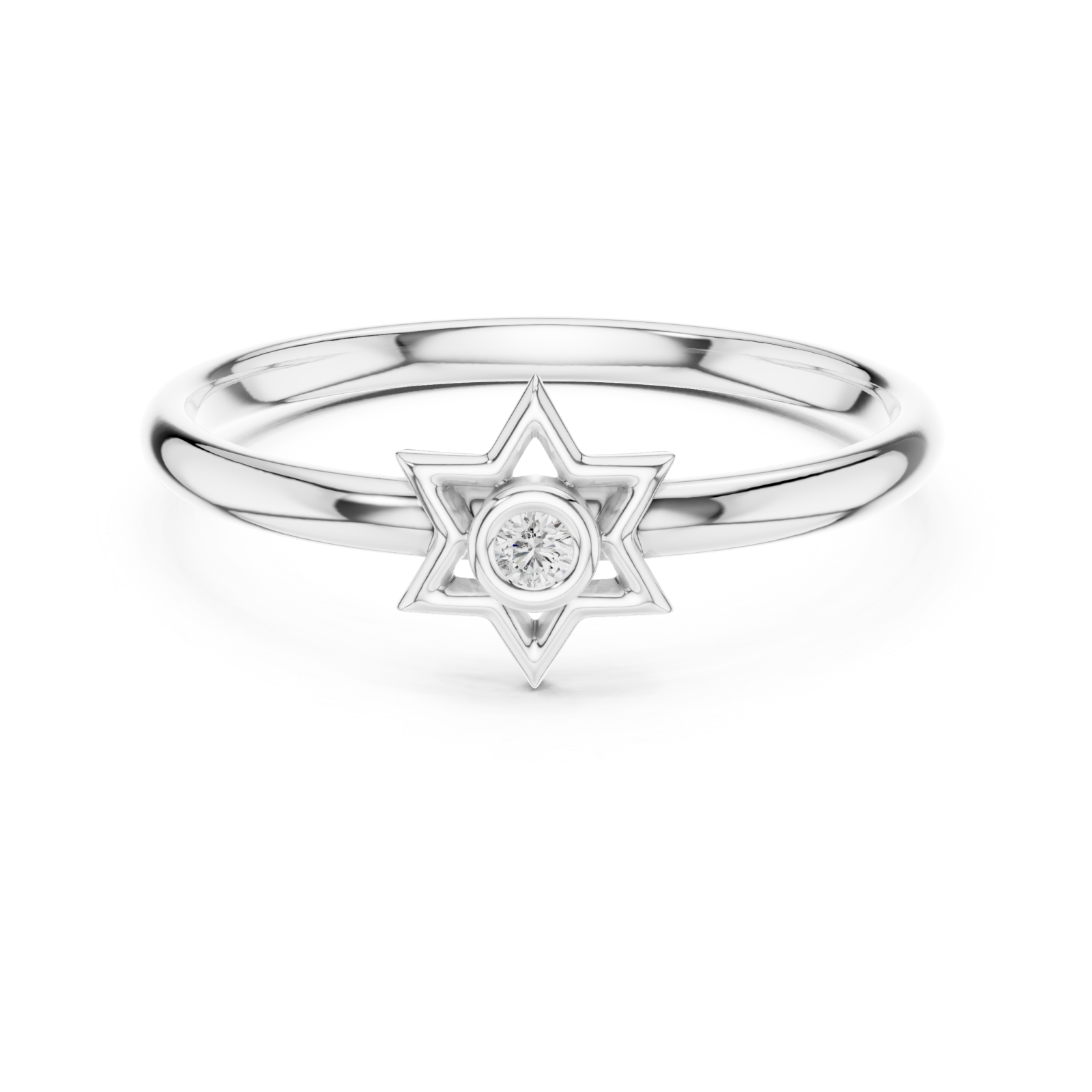  White Gold Celestial Spark Radiance Band Front View