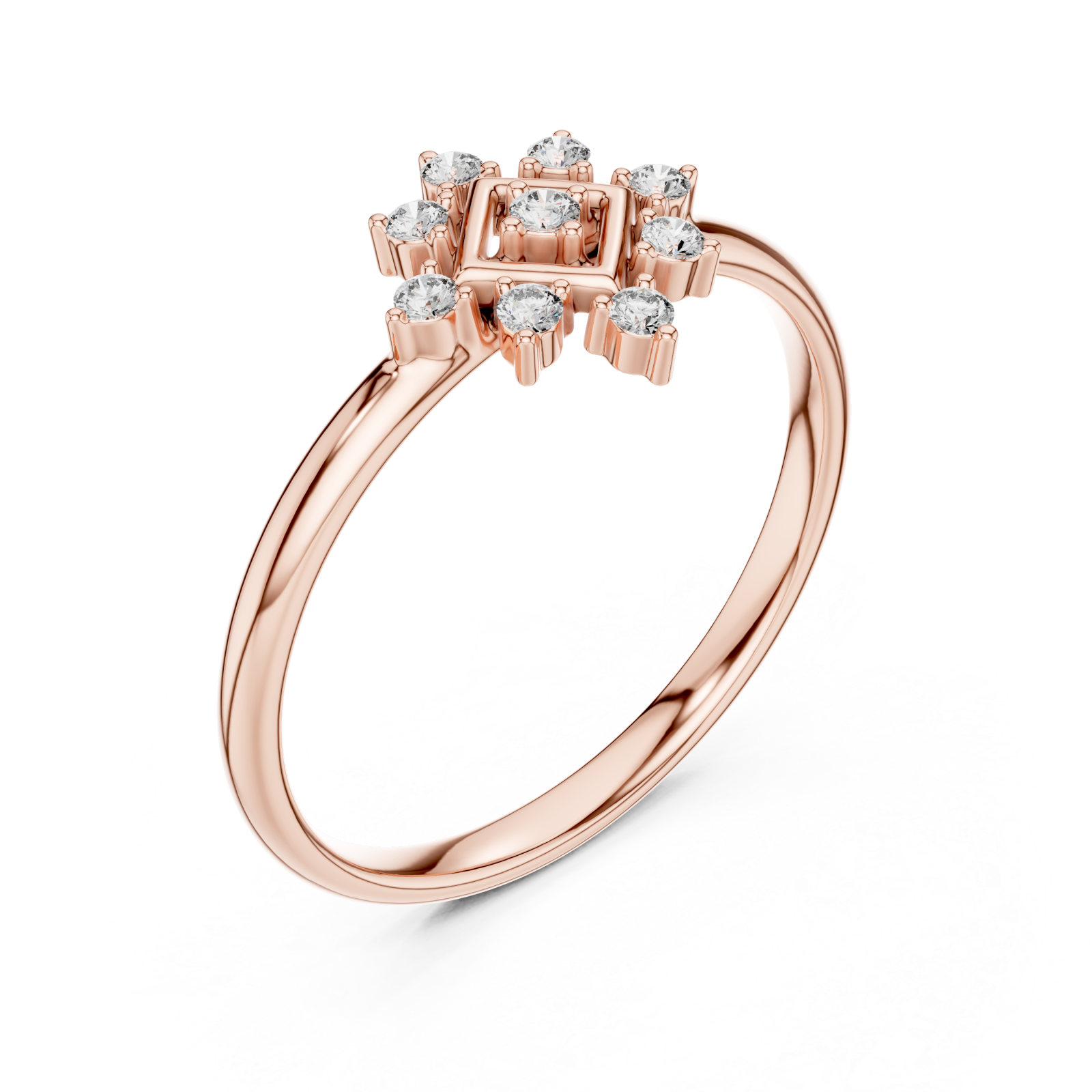  Rose Gold Radiance Essence Cluster Band Right View
