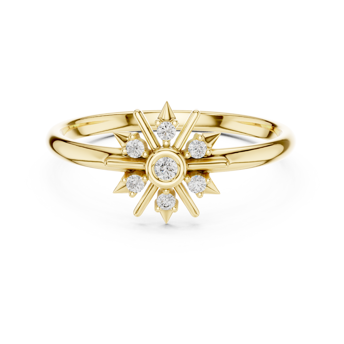 Gold Celestial Luxe Starburst Ring Right View