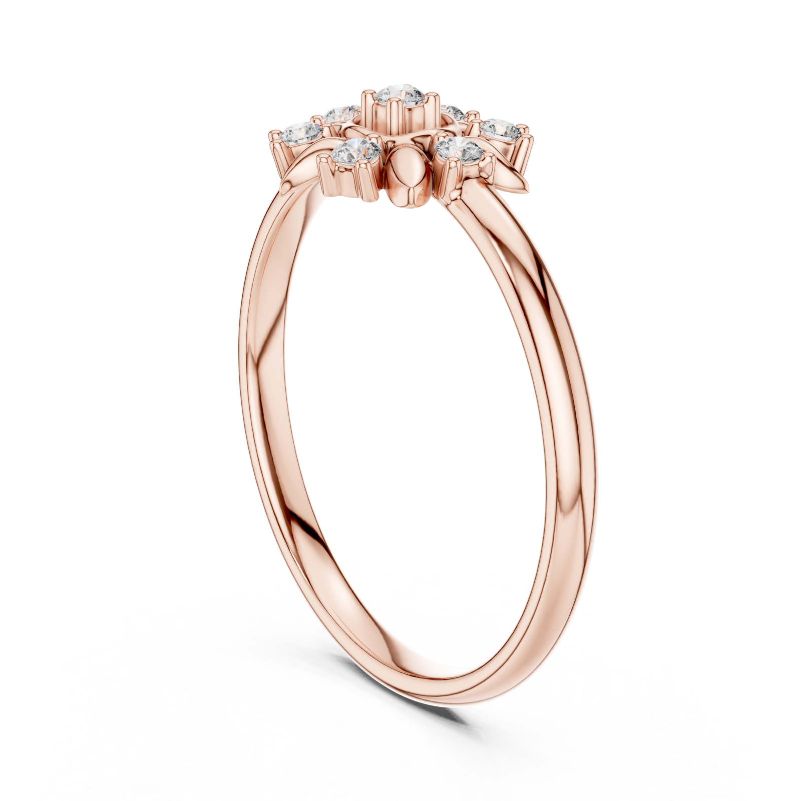  Rose Gold Radiant Blossom Delight Band Left View