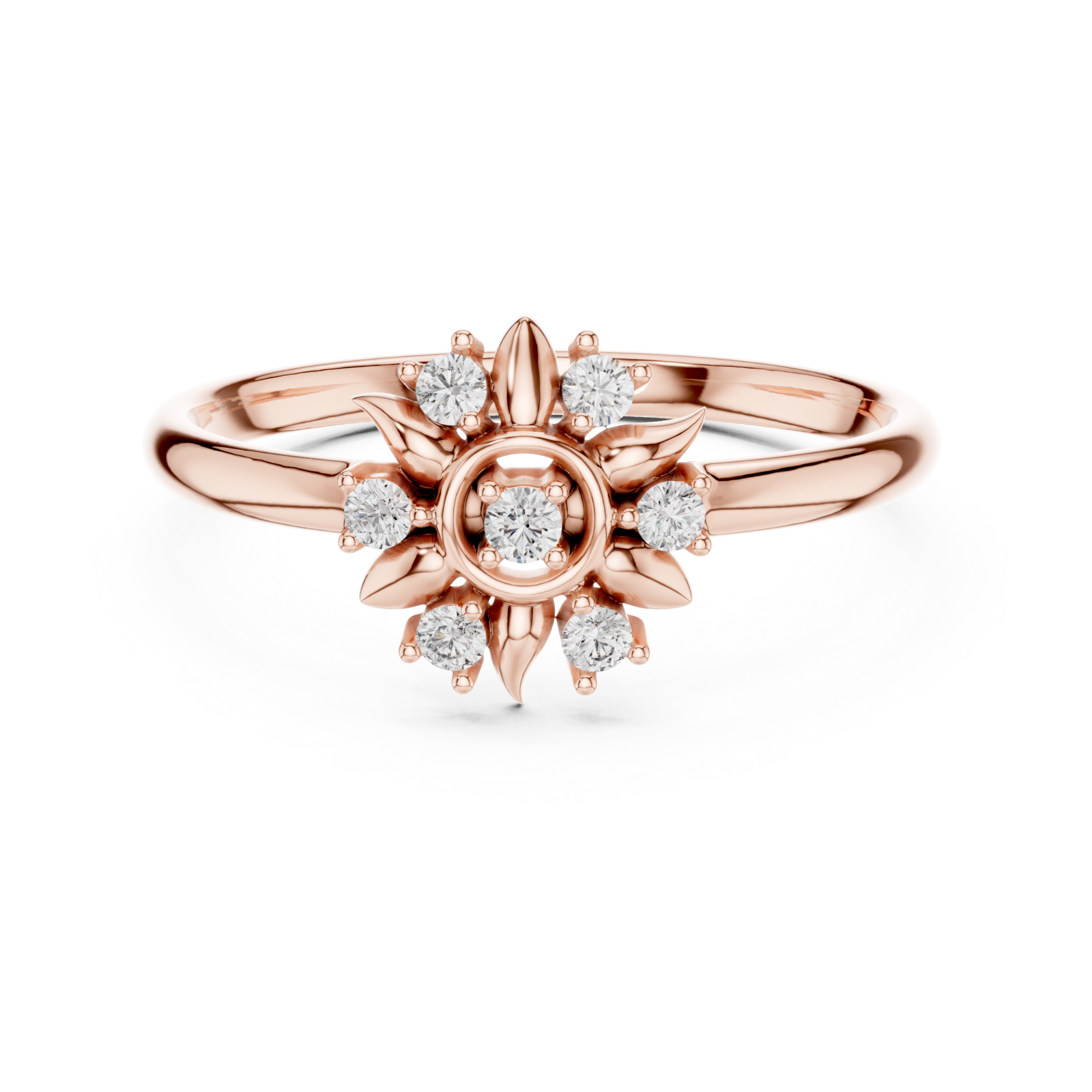  Rose Gold Radiant Blossom Delight Band Front View