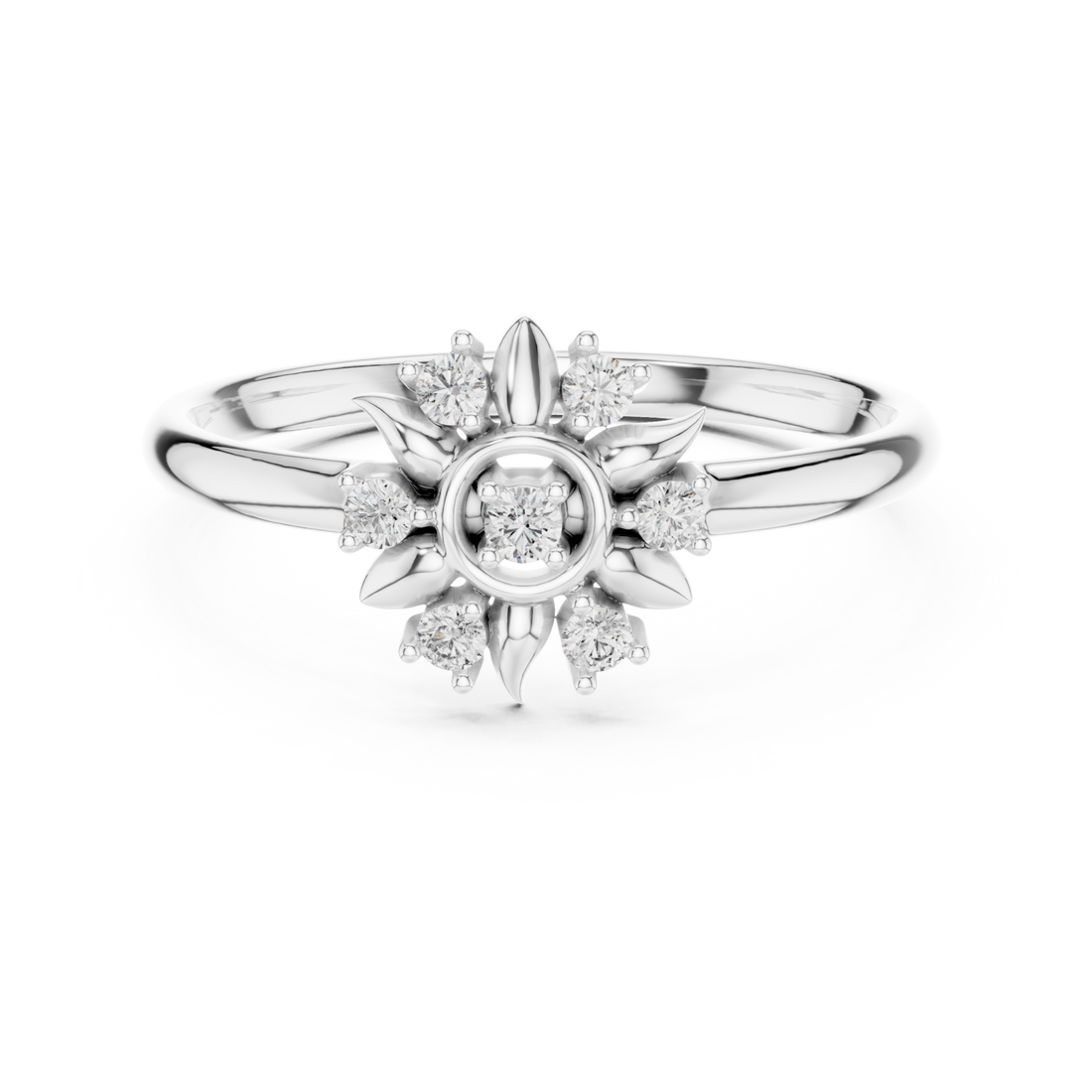  White Gold Radiant Blossom Delight Band Right View