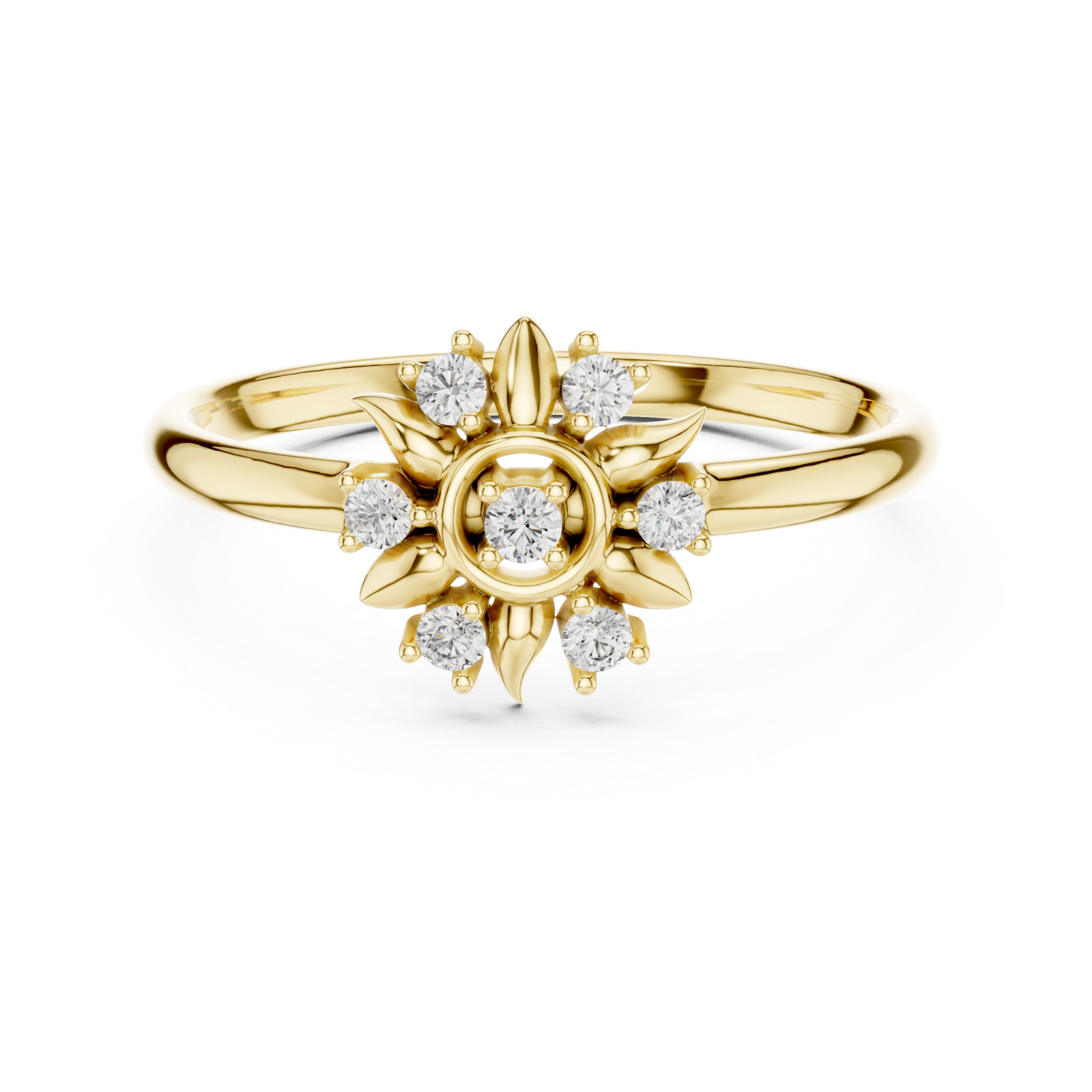  Gold Radiant Blossom Delight Band Front View