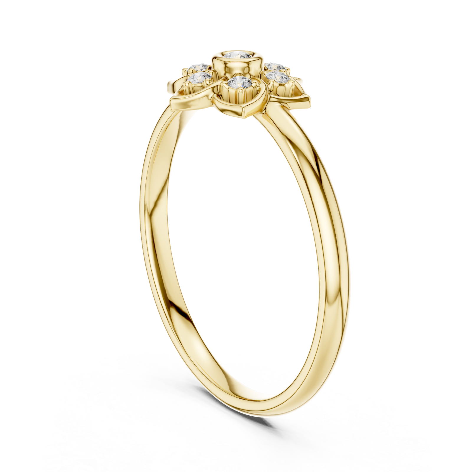  Gold Halo Bloom Ring Left View