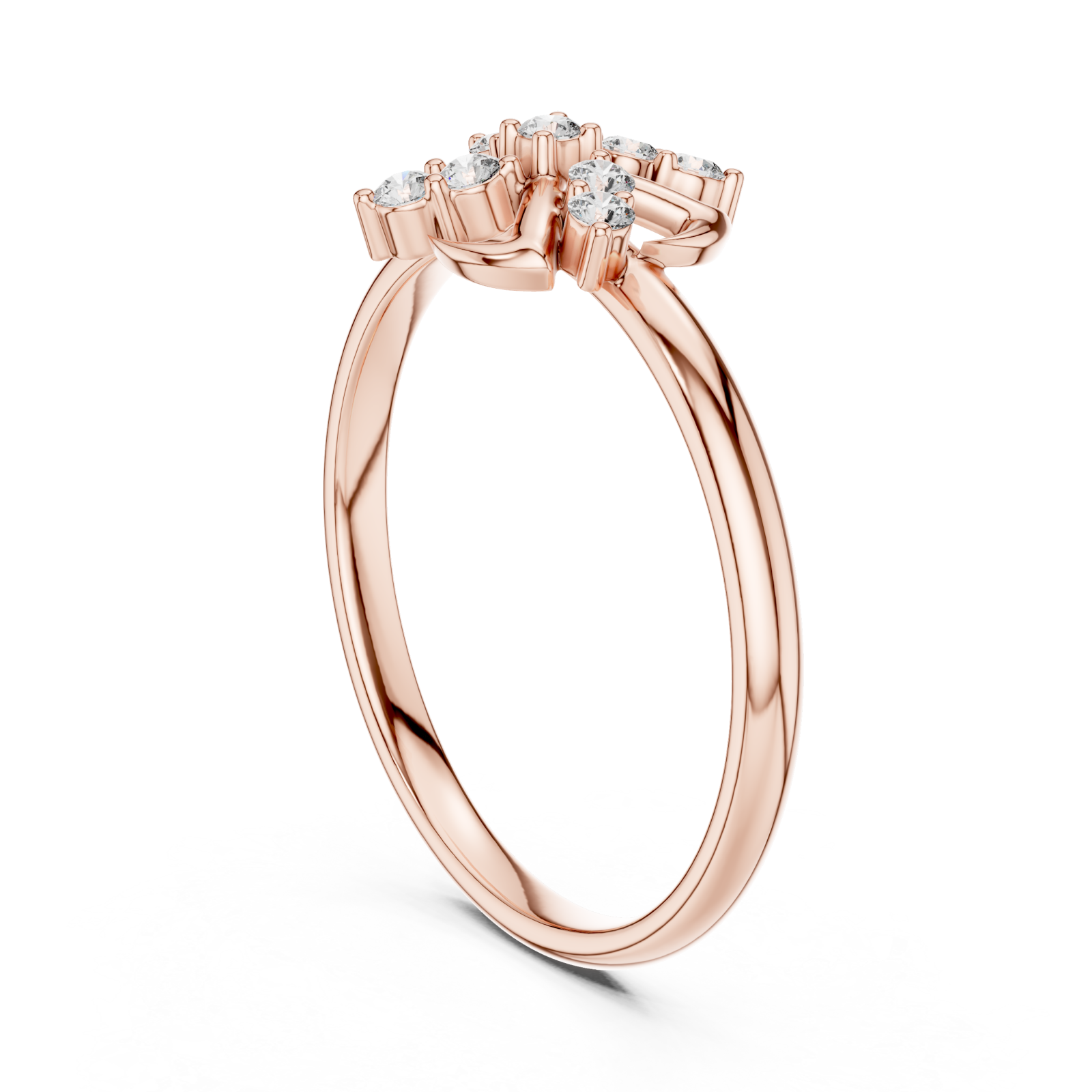  Rose Gold Twilight Blossom Halo Petite Band Left View