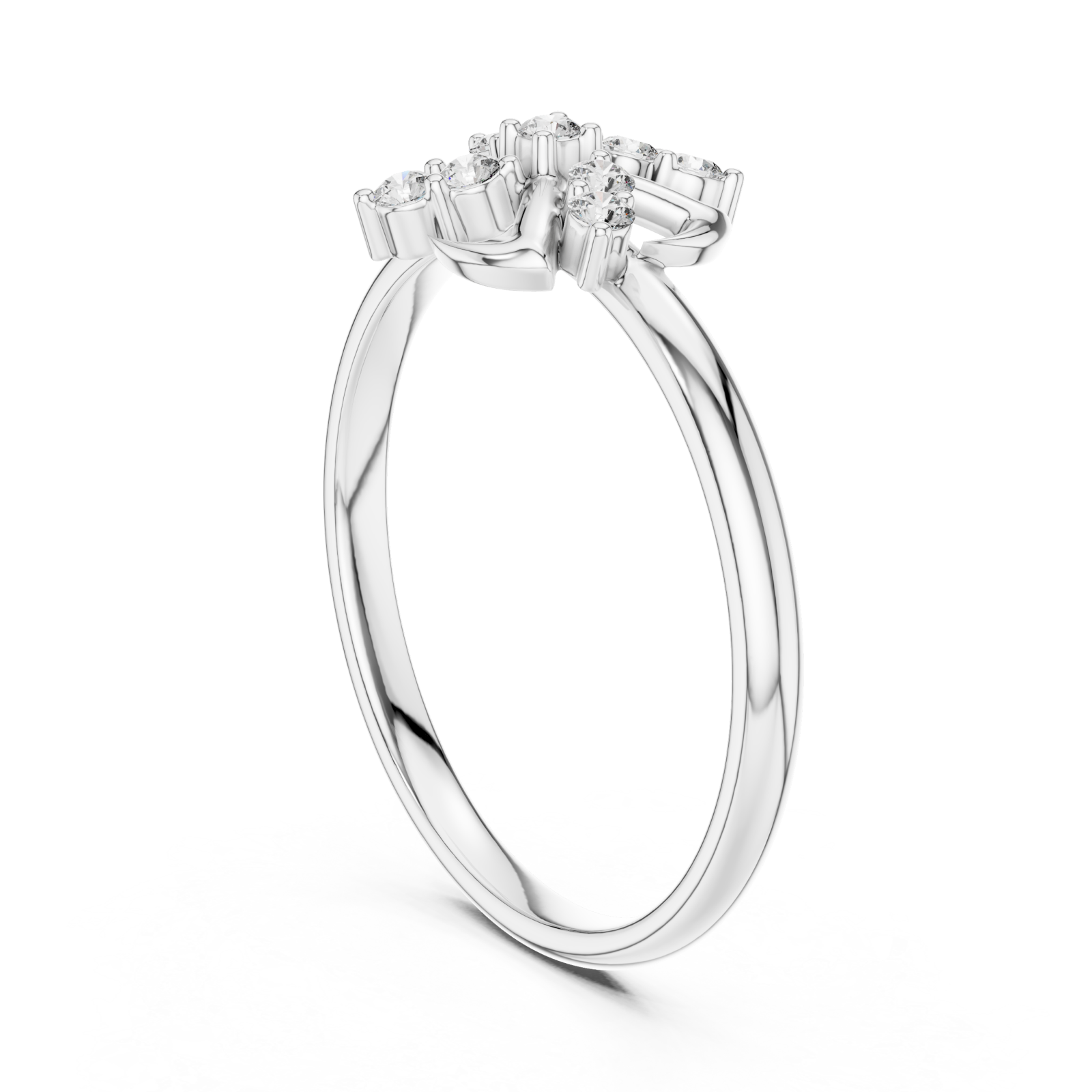  White Gold Twilight Blossom Halo Petite Band Left View