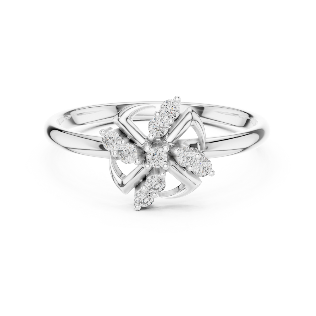  White Gold Twilight Blossom Halo Petite Band Right View