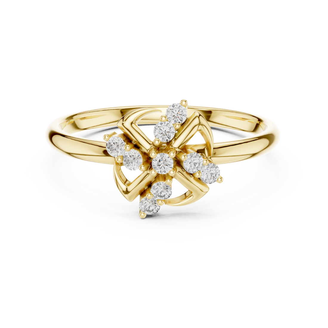 Gold Twilight Blossom Halo Petite Band Right View