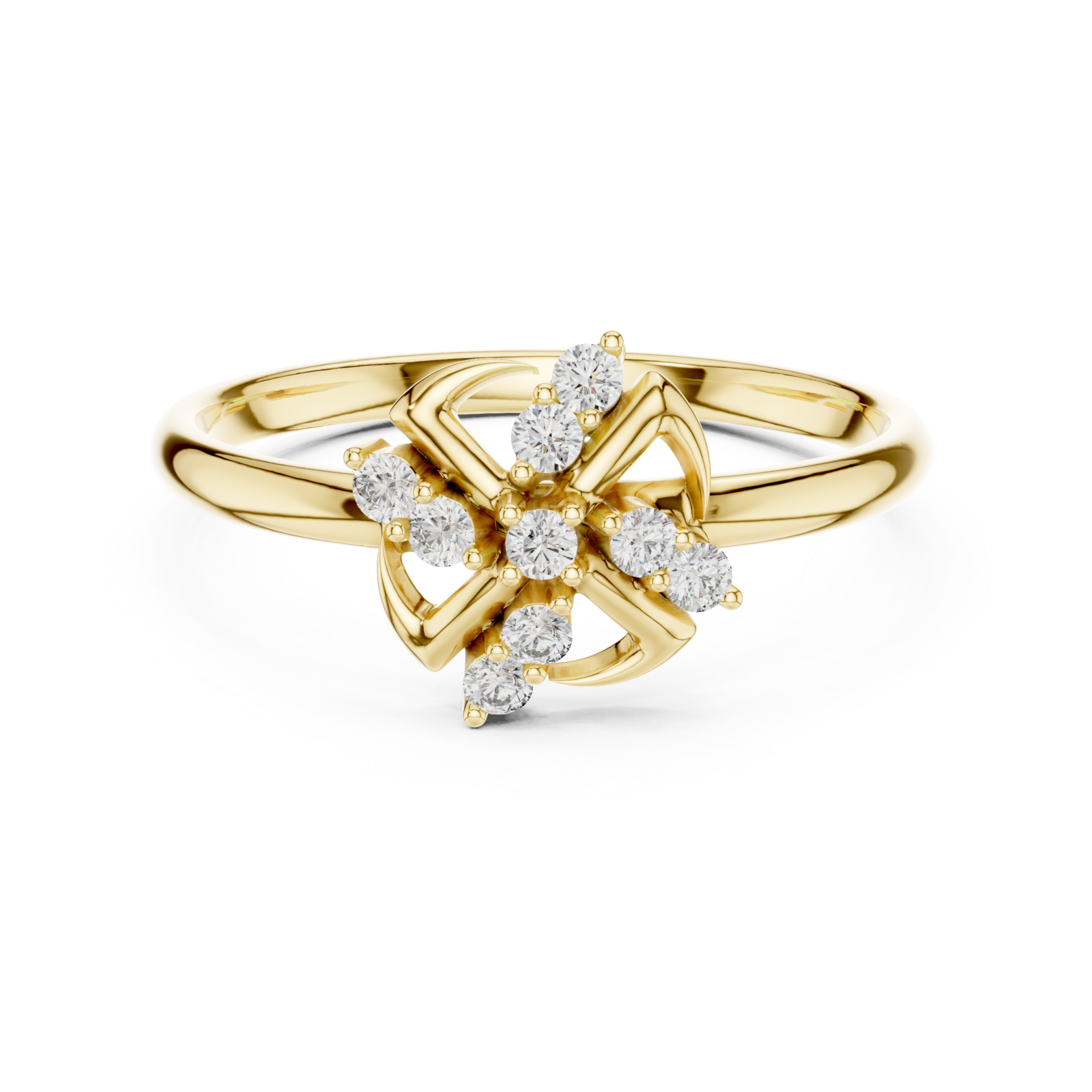  Gold Twilight Blossom Halo Petite Band Front View