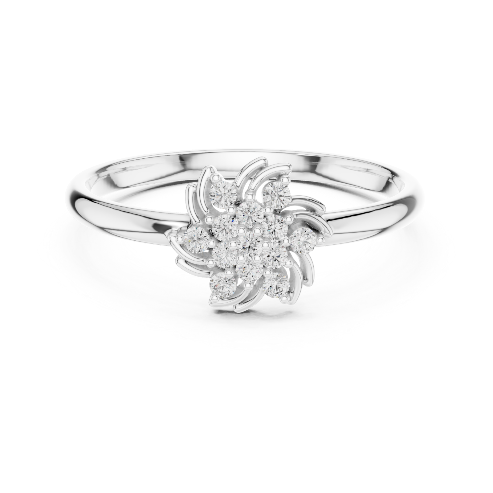  White Gold Opulent Whispered Garden Embrace Ring Front View