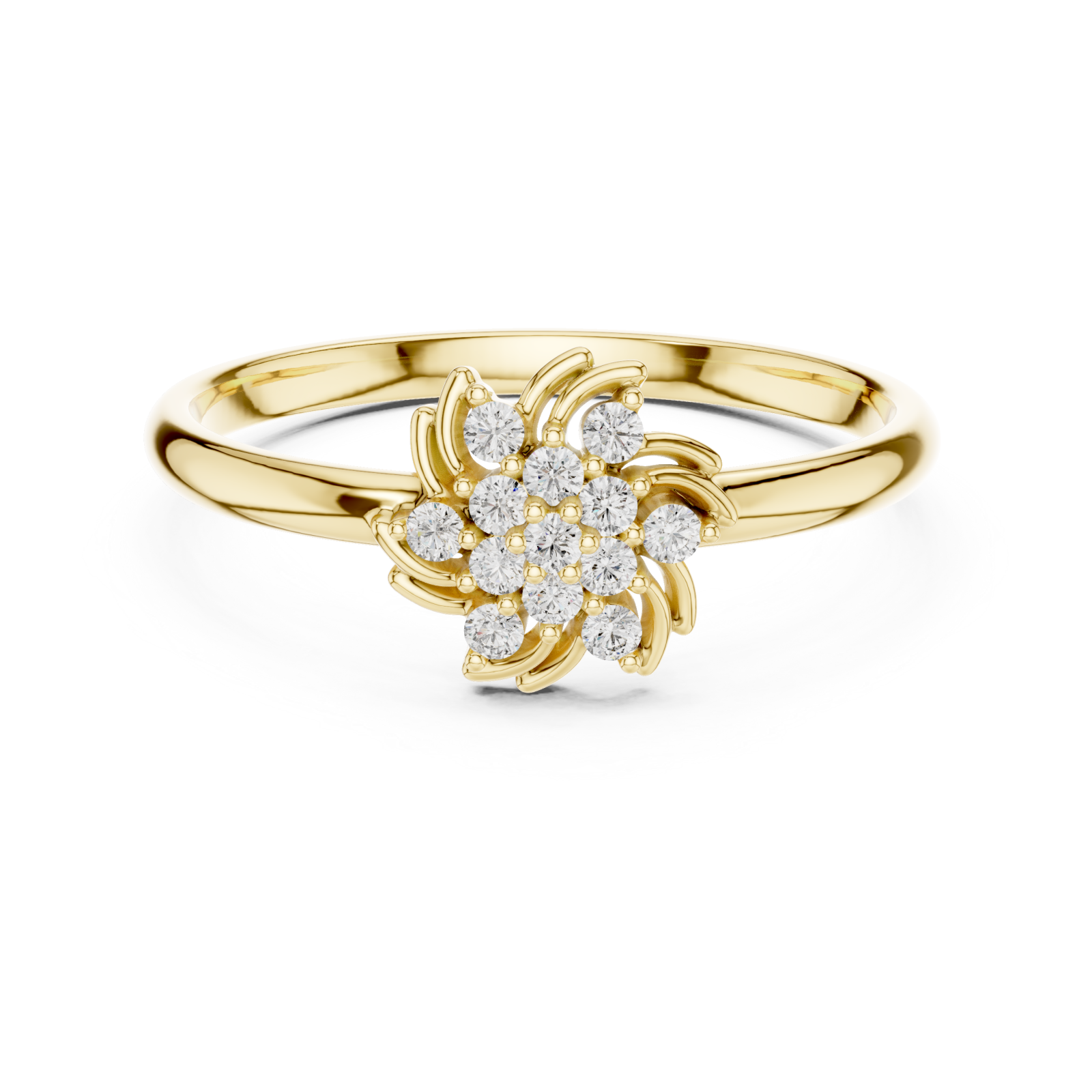  Gold Opulent Whispered Garden Embrace Ring Front View