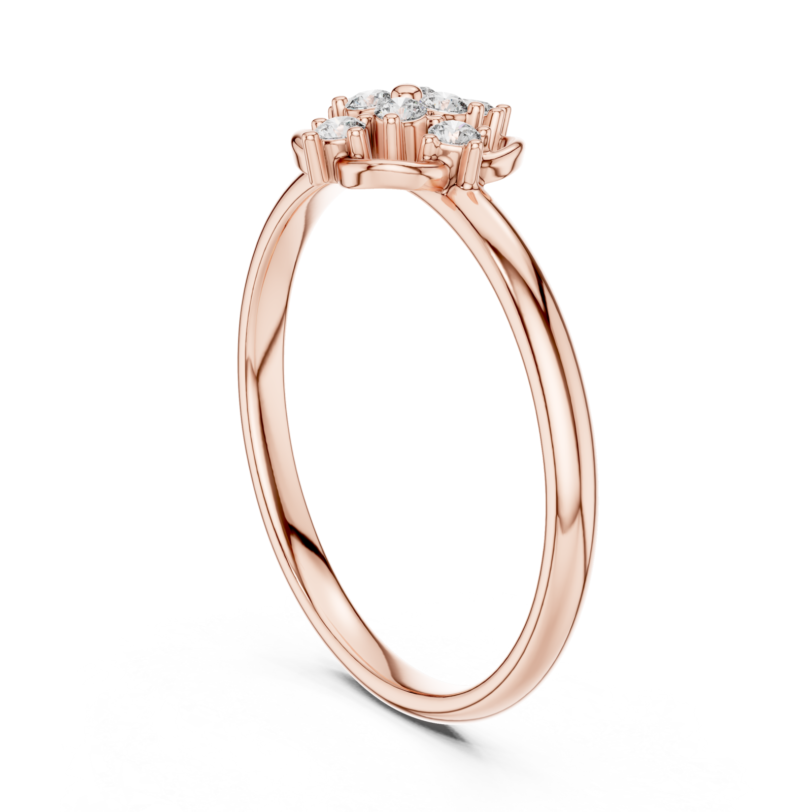  Rose Gold Enchanted Promise Garden Cluster Ring Left View