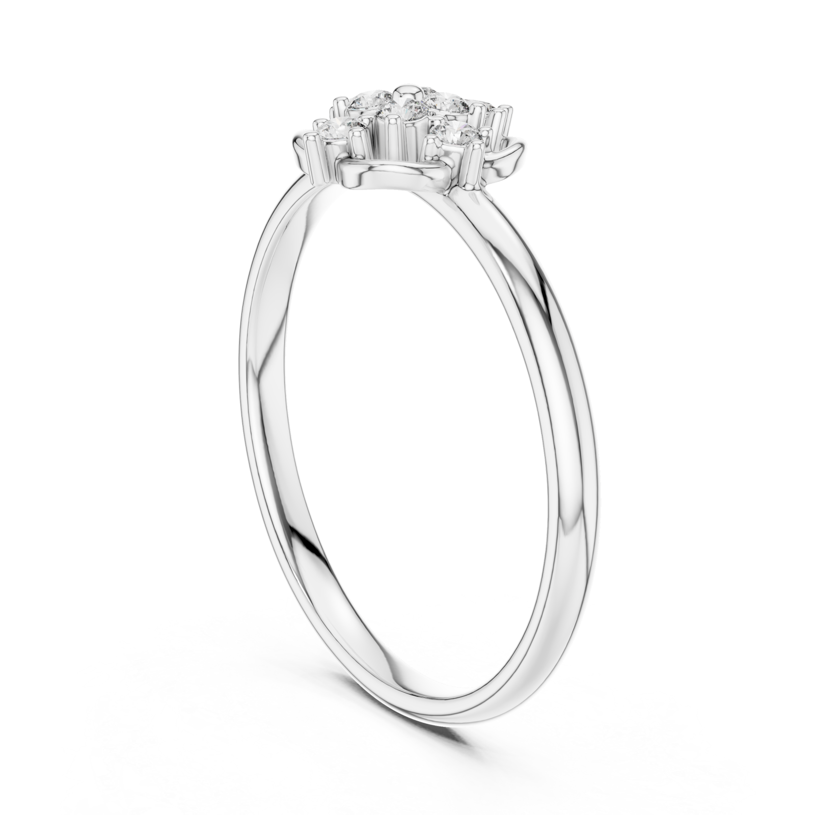  White Gold Enchanted Promise Garden Cluster Ring Left View