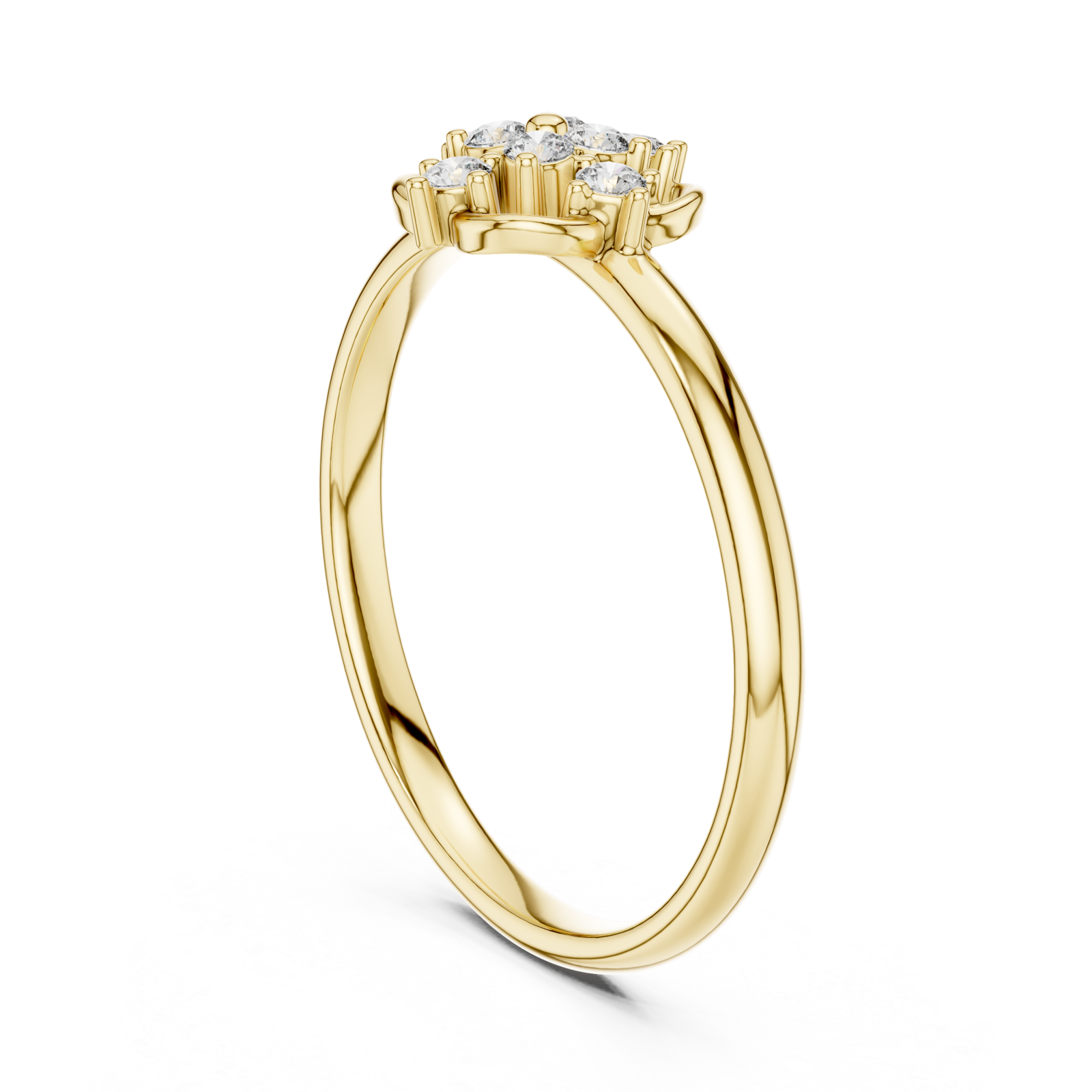  Gold Enchanted Promise Garden Cluster Ring Left View