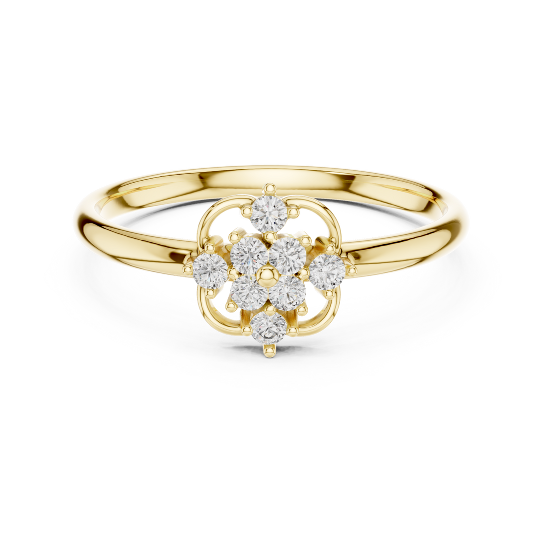 Gold Enchanted Promise Garden Cluster Ring Right View