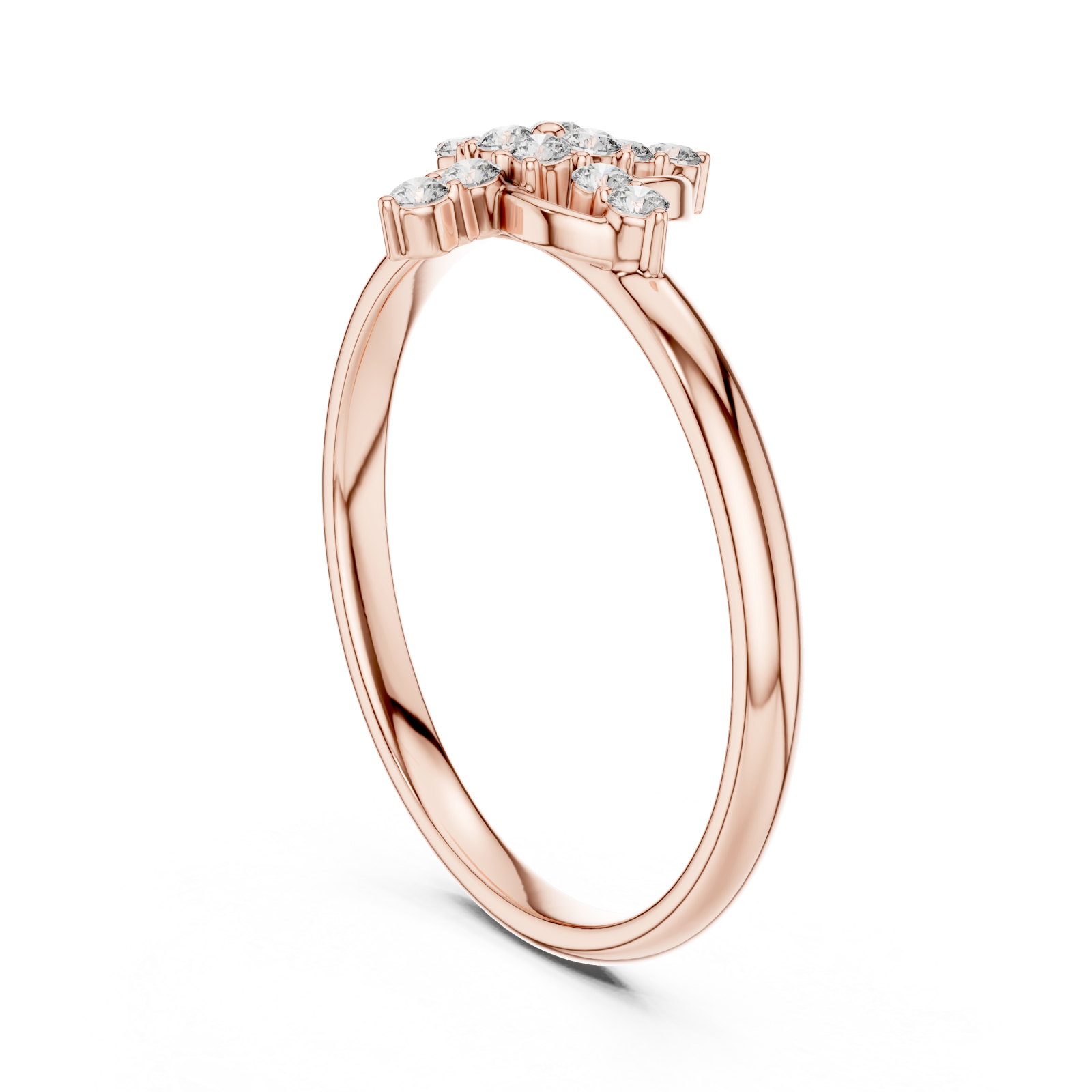  Rose Gold Starlet Bouquet Modern Accent Band Left View