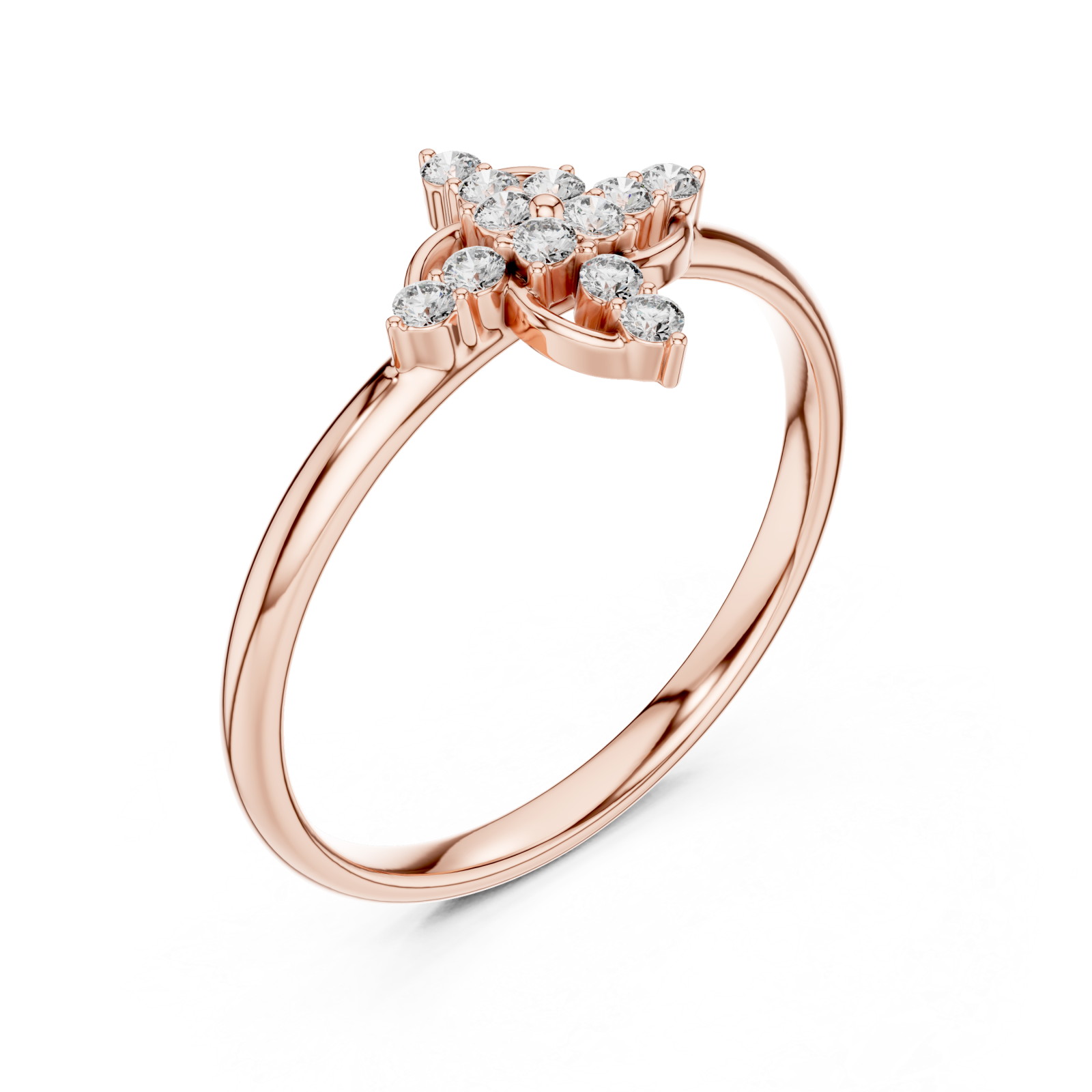  Rose Gold Starlet Bouquet Modern Accent Band Right View