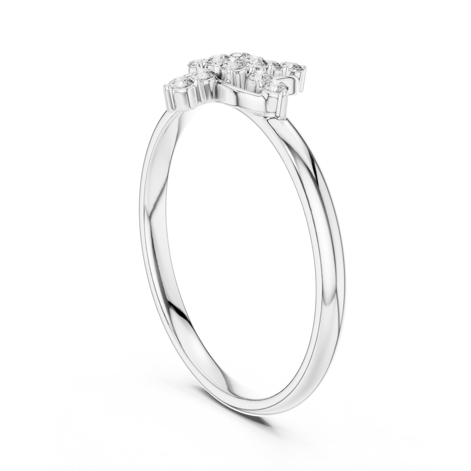  White Gold Starlet Bouquet Modern Accent Band Left View