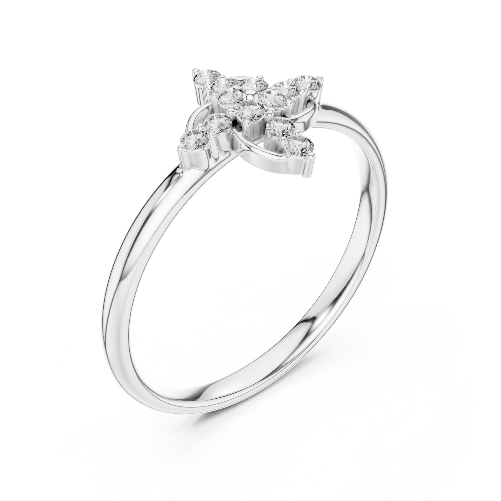  White Gold Starlet Bouquet Modern Accent Band Right View