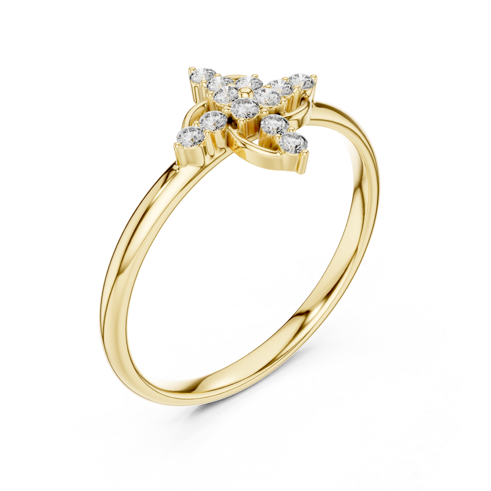 Gold Starlet Bouquet Modern Accent Band Right View