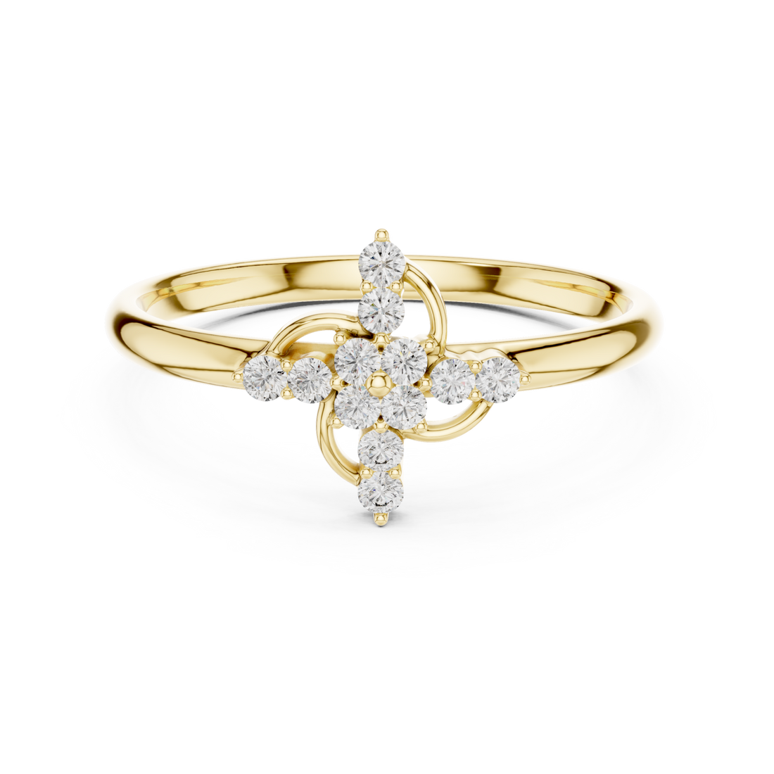 Gold Starlet Bouquet Modern Accent Band Right View