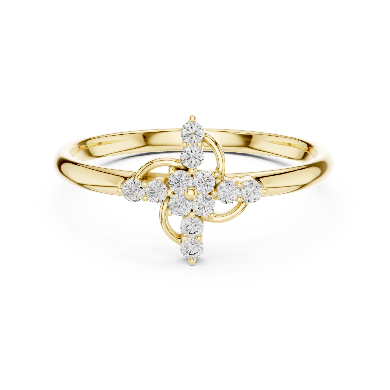  Gold Starlet Bouquet Modern Accent Band Front View