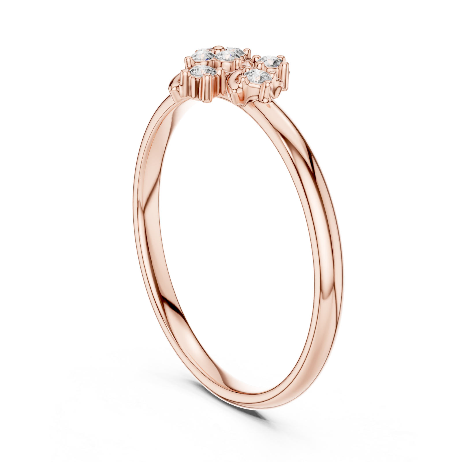  Rose Gold Morning Dew Touch Serenity Ring Left View
