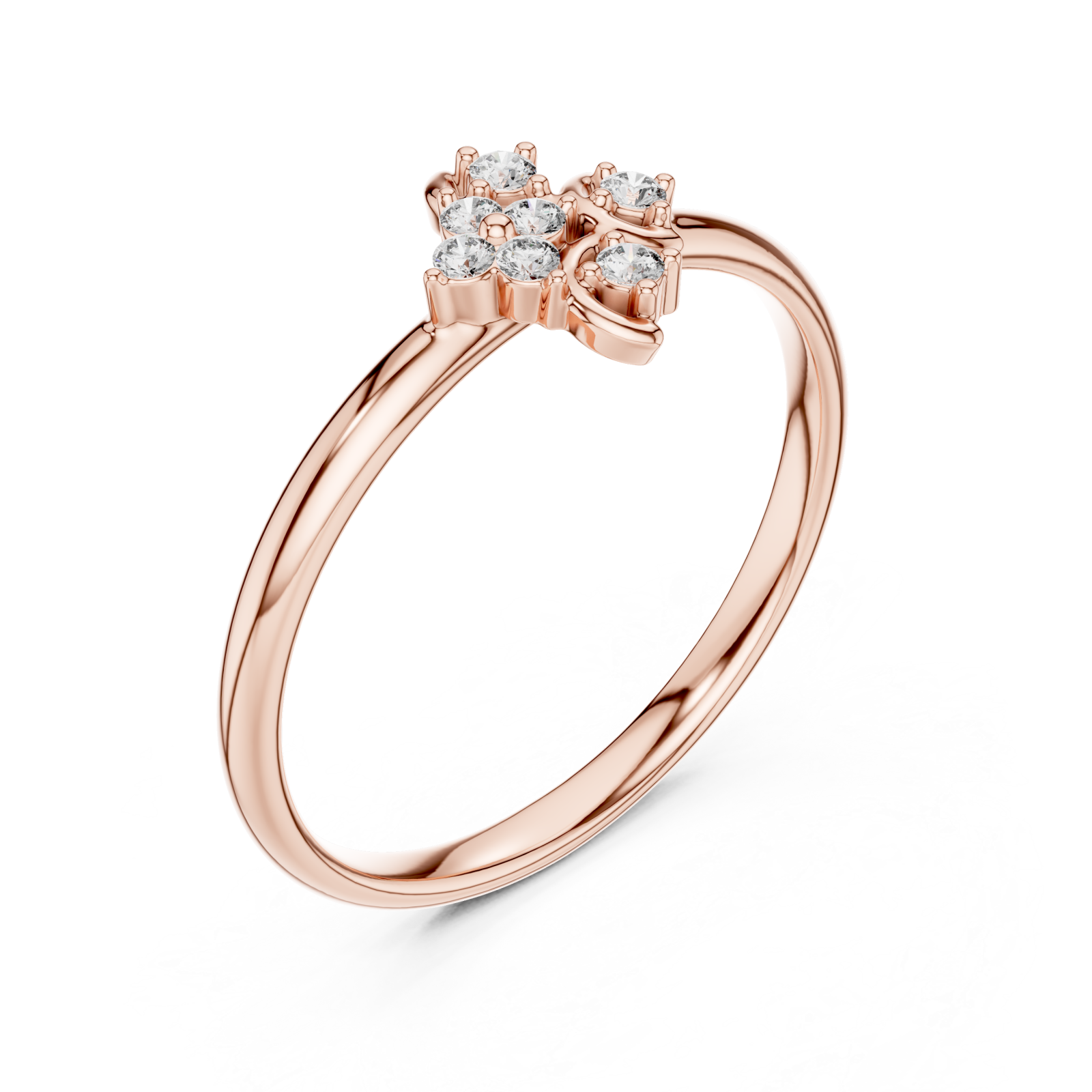  Rose Gold Morning Dew Touch Serenity Ring Right View