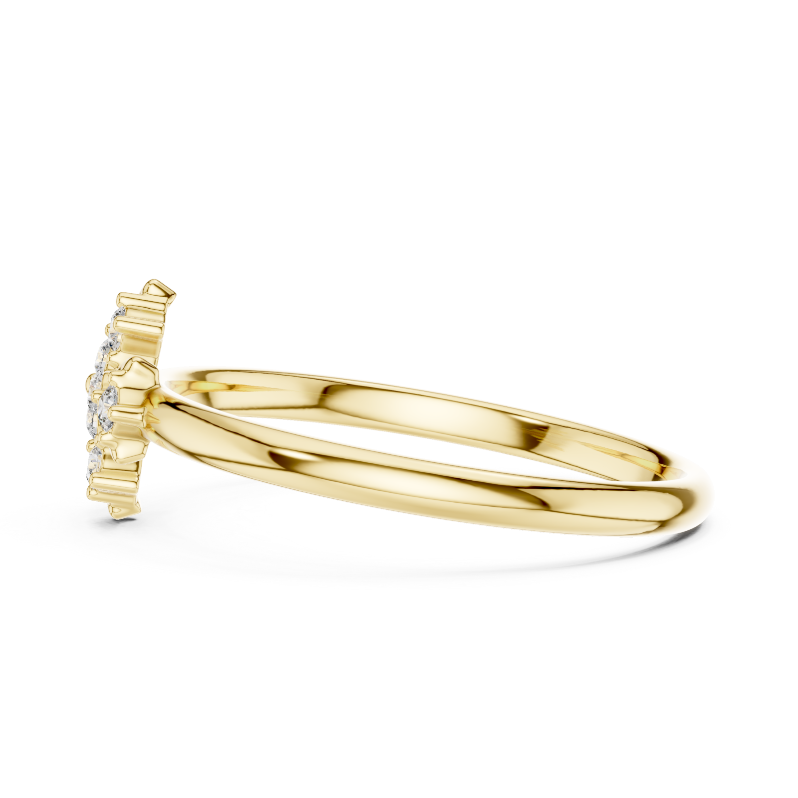  Gold Morning Dew Touch Serenity Ring Side View