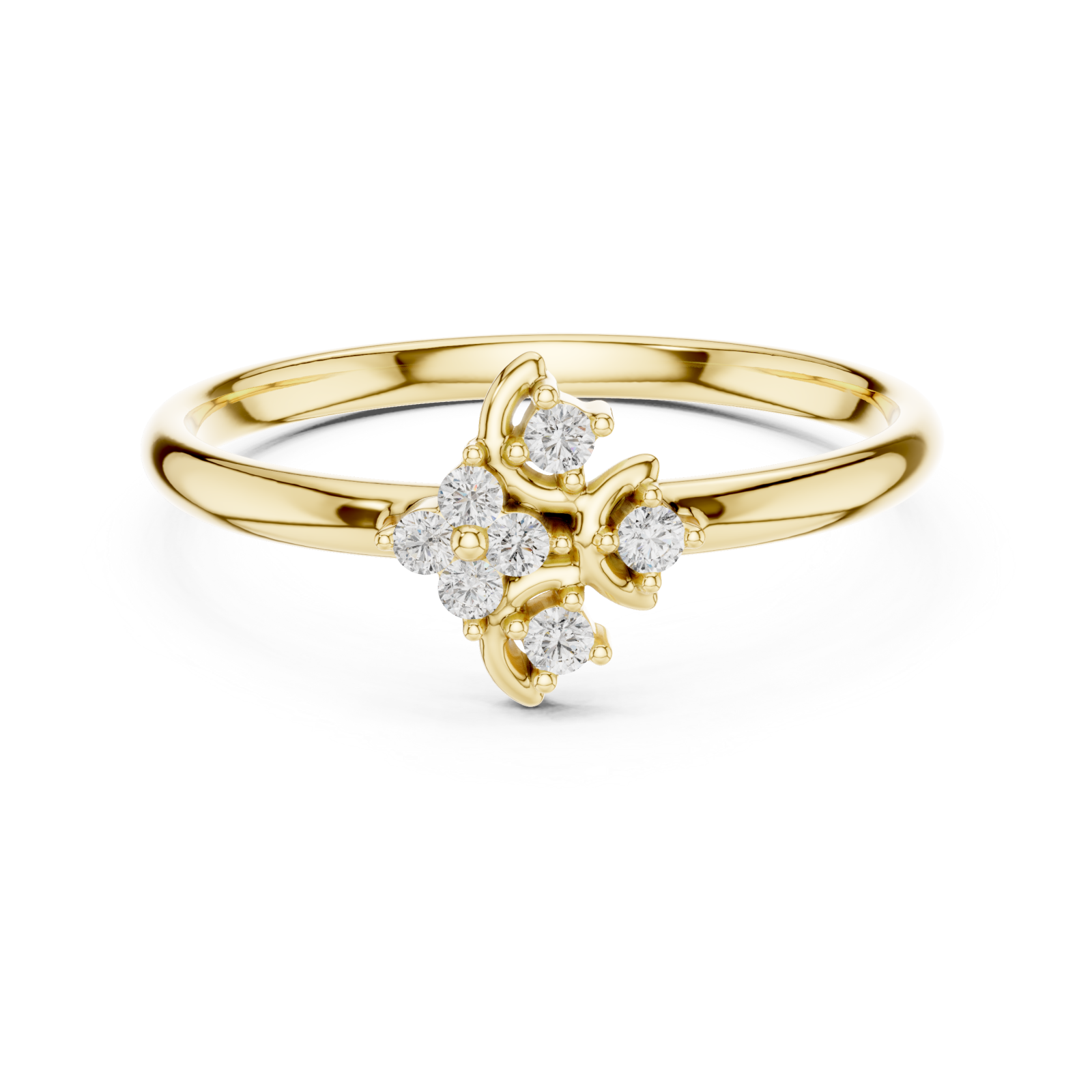  Gold Morning Dew Touch Serenity Ring Front View