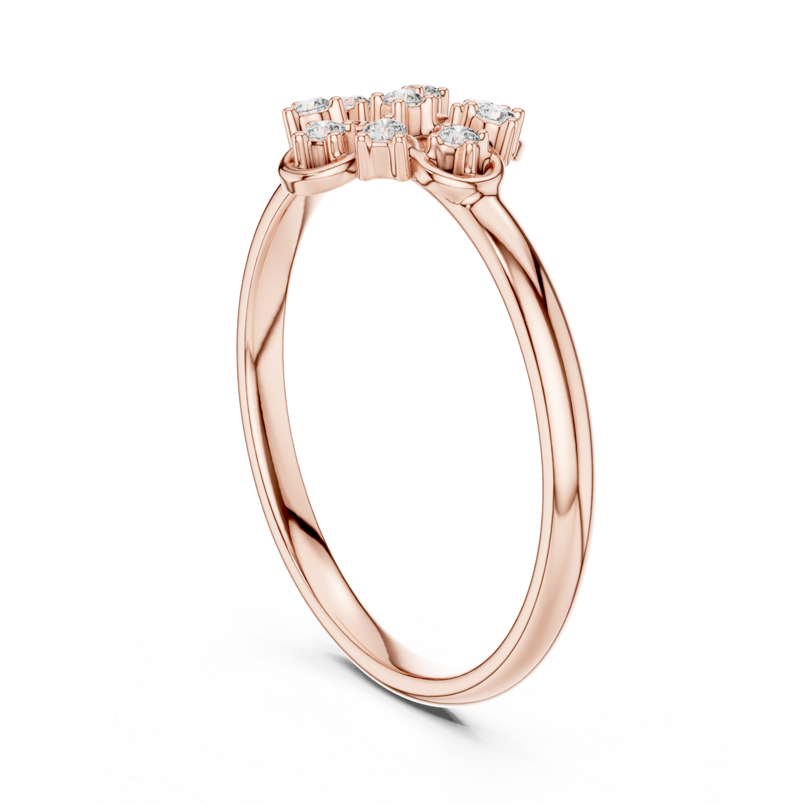  Rose Gold Petite Dewdrop Whisper Band Left View