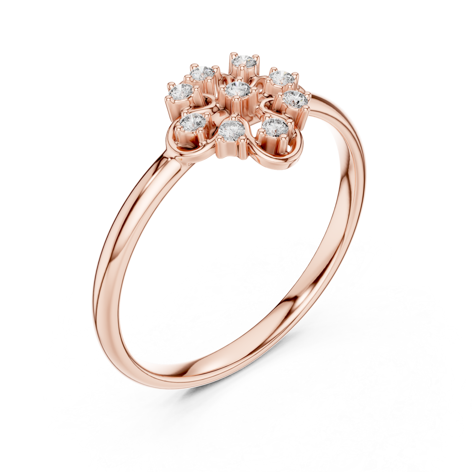 Rose Gold Petite Dewdrop Whisper Band Right View