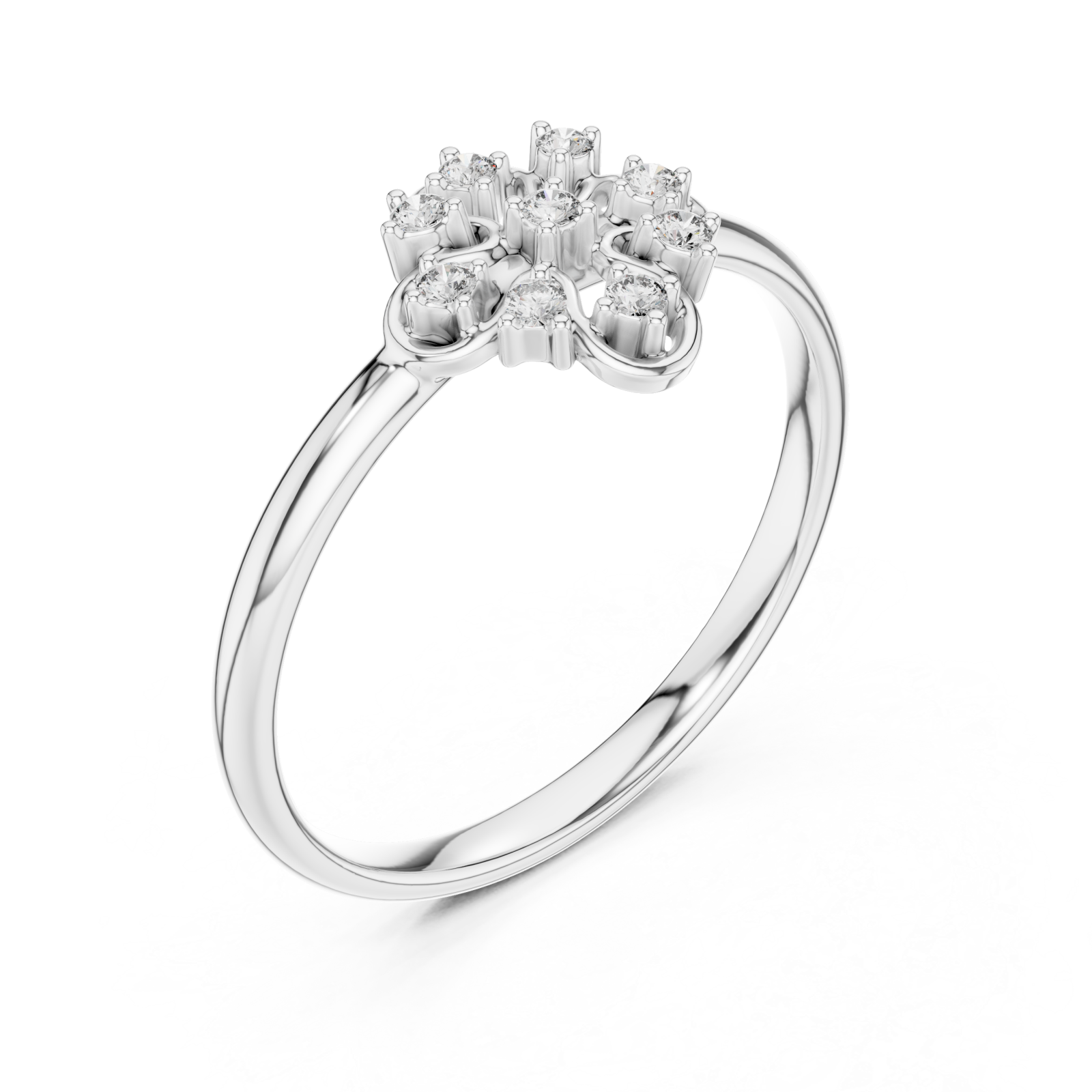  White Gold Petite Dewdrop Whisper Band Right View