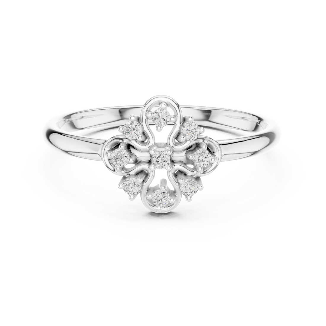  White Gold Petite Dewdrop Whisper Band Right View