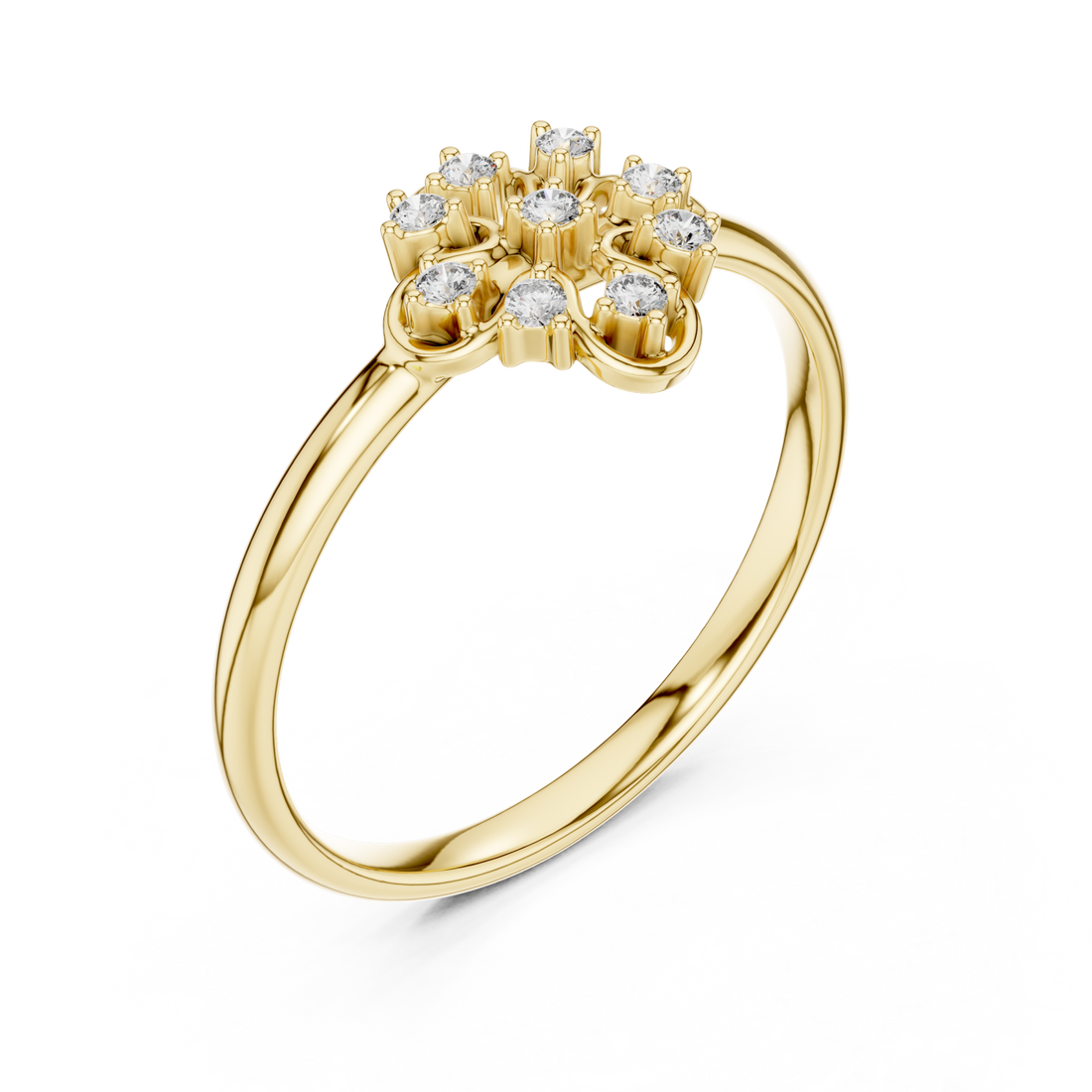 Gold Petite Dewdrop Whisper Band Right View